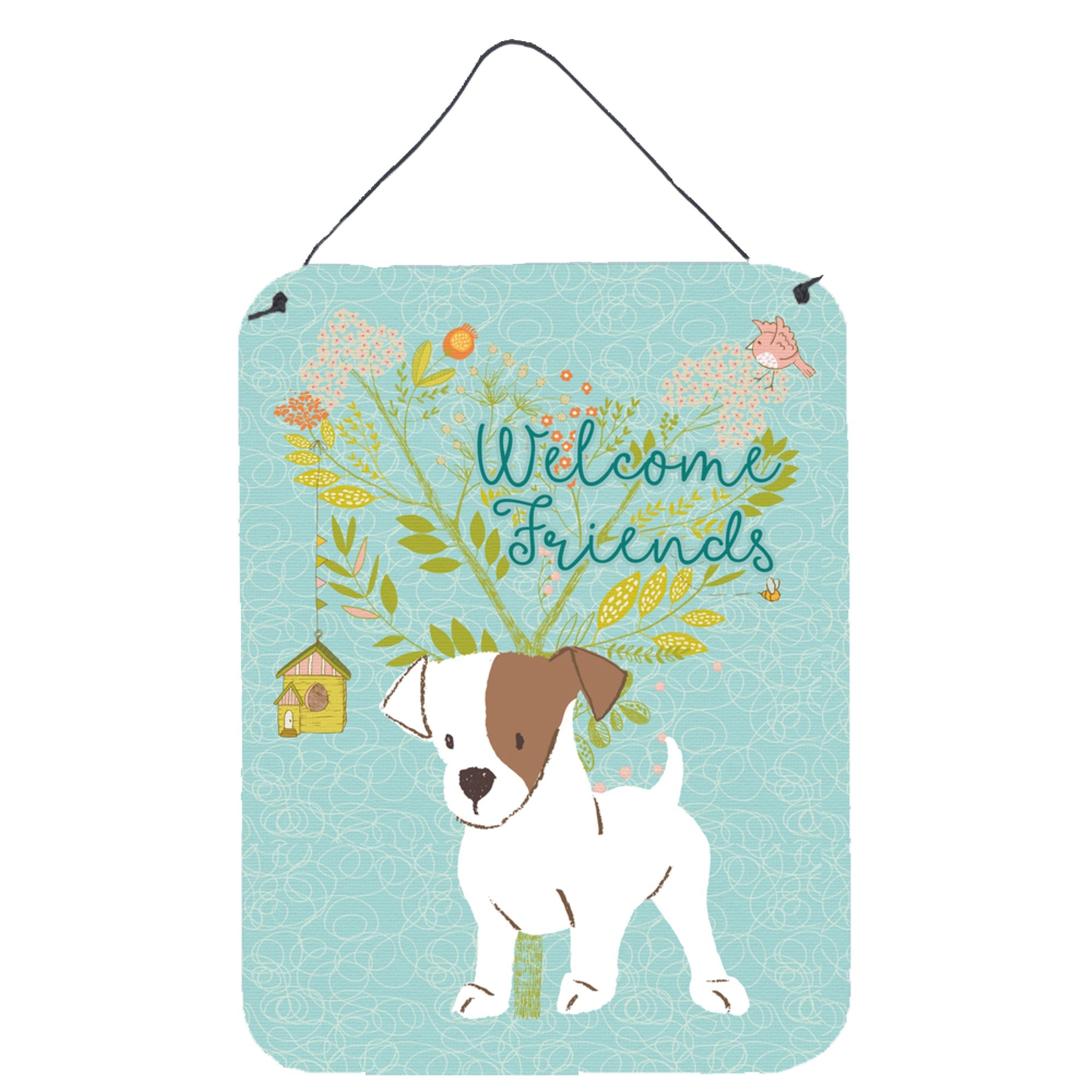 'Caroline'S Treasures Friends Welcome Jack Russell Terrier Puppy Metal Print, 16H X 12W, Multicolor''