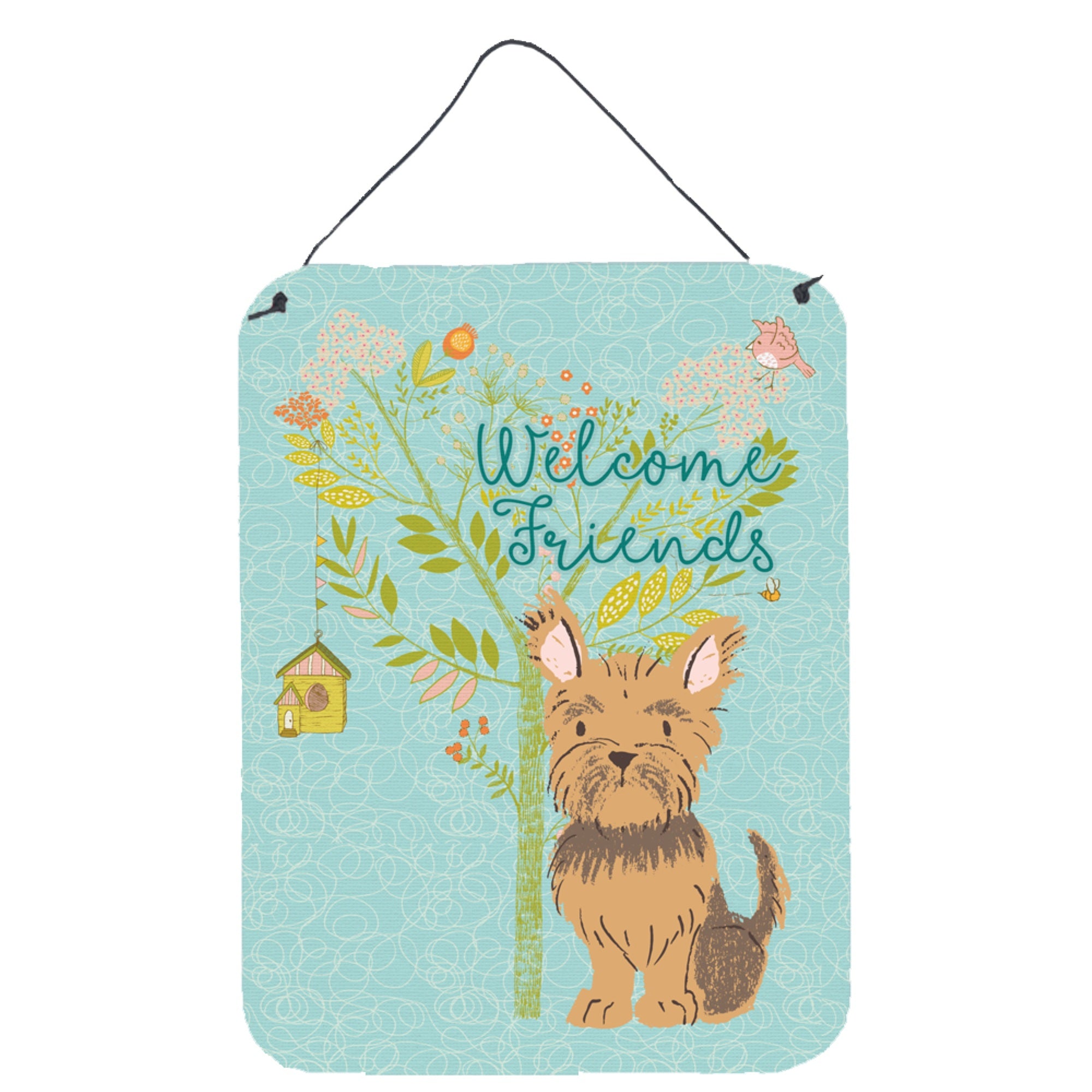 'Caroline'S Treasures Welcome Friends Yorkie Metal Print, 16H X 12W, Multicolor''