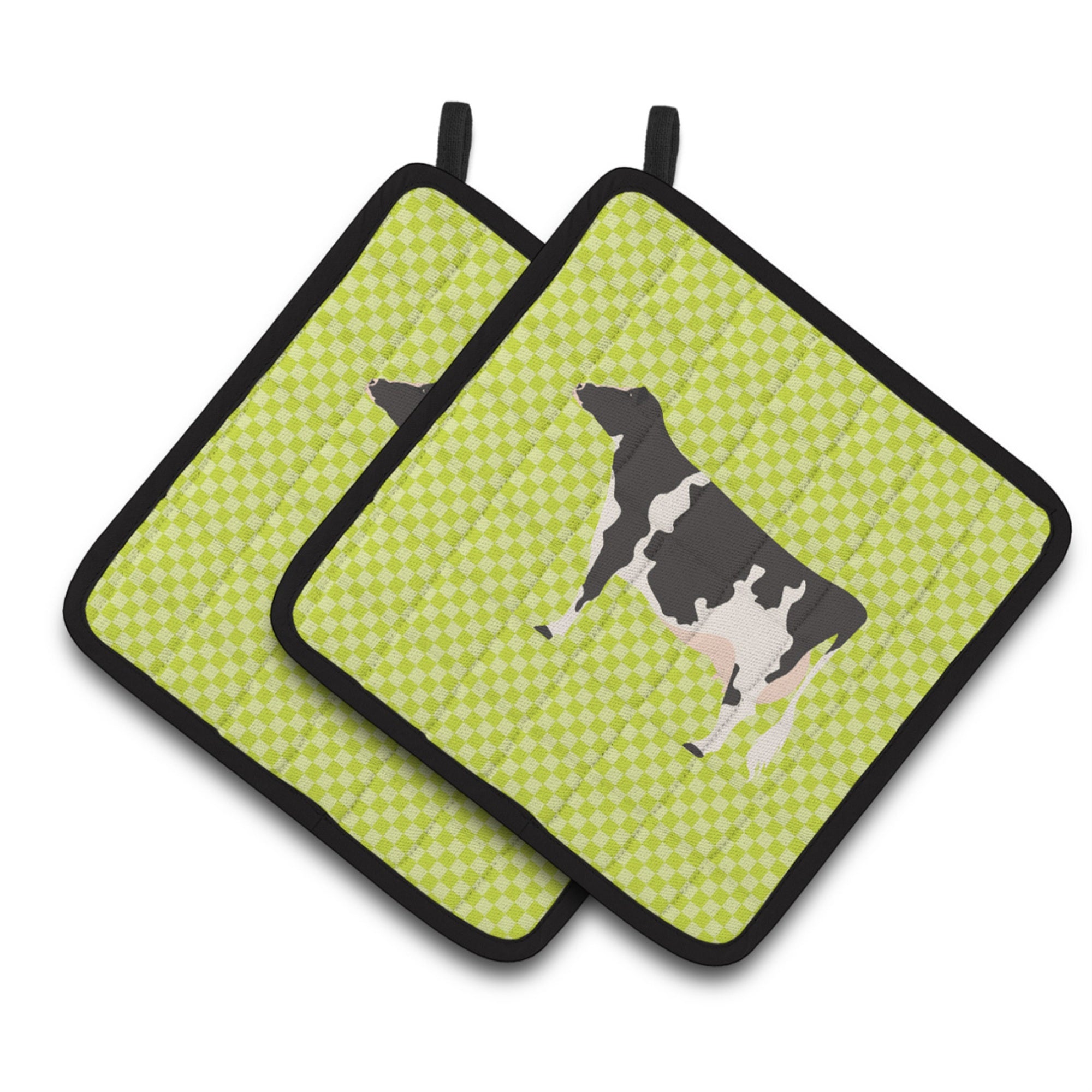 Carolines Treasures Holstein Cow Green Decorated Pot Holder, 7.5 x 7.5