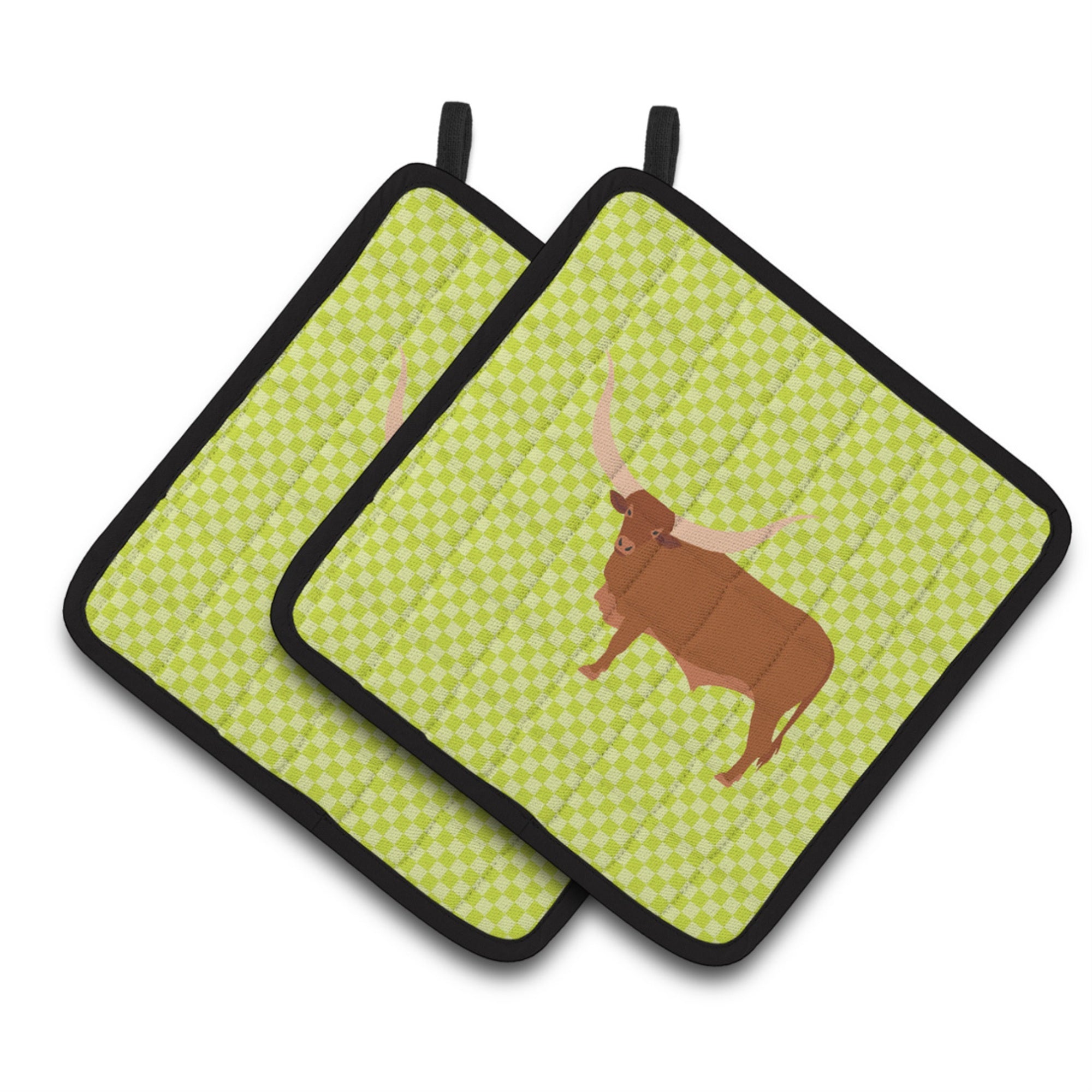 'Caroline'S Treasures Ankole-Watusu Cow Green Decorated Pot Holder, 7.5'''' X 7.5''''''