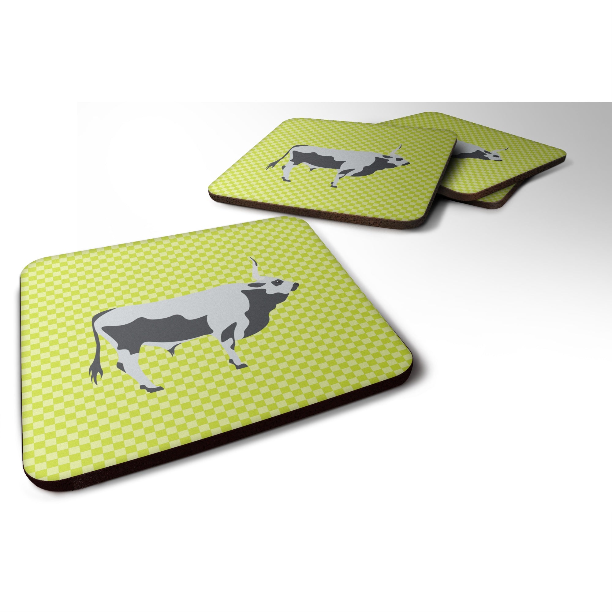 'Caroline'S Treasures Hungarian Grey Steppe Cow Green Decorative Coasters, 3.5, Multicolor''