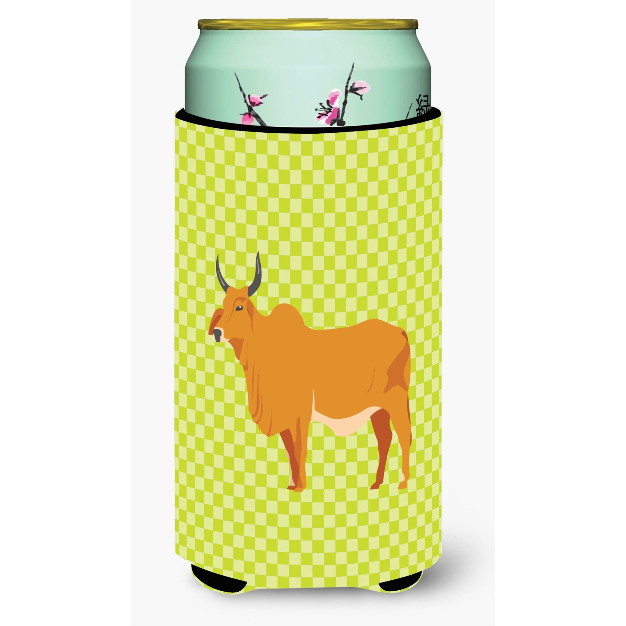 'Caroline'S Treasures Zebu Indicine Cow Green Decorative Can Hugger, Tall Boy, Multicolor''