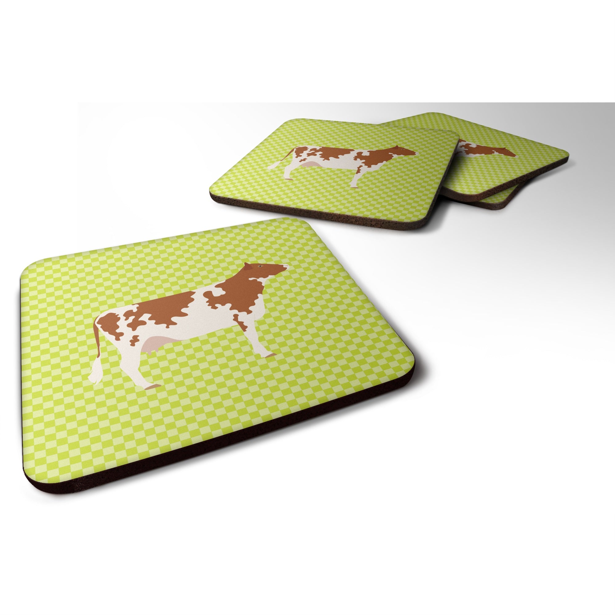 'Caroline'S Treasures Ayrshire Cow Green Decorative Coasters, 3.5, Multicolor''