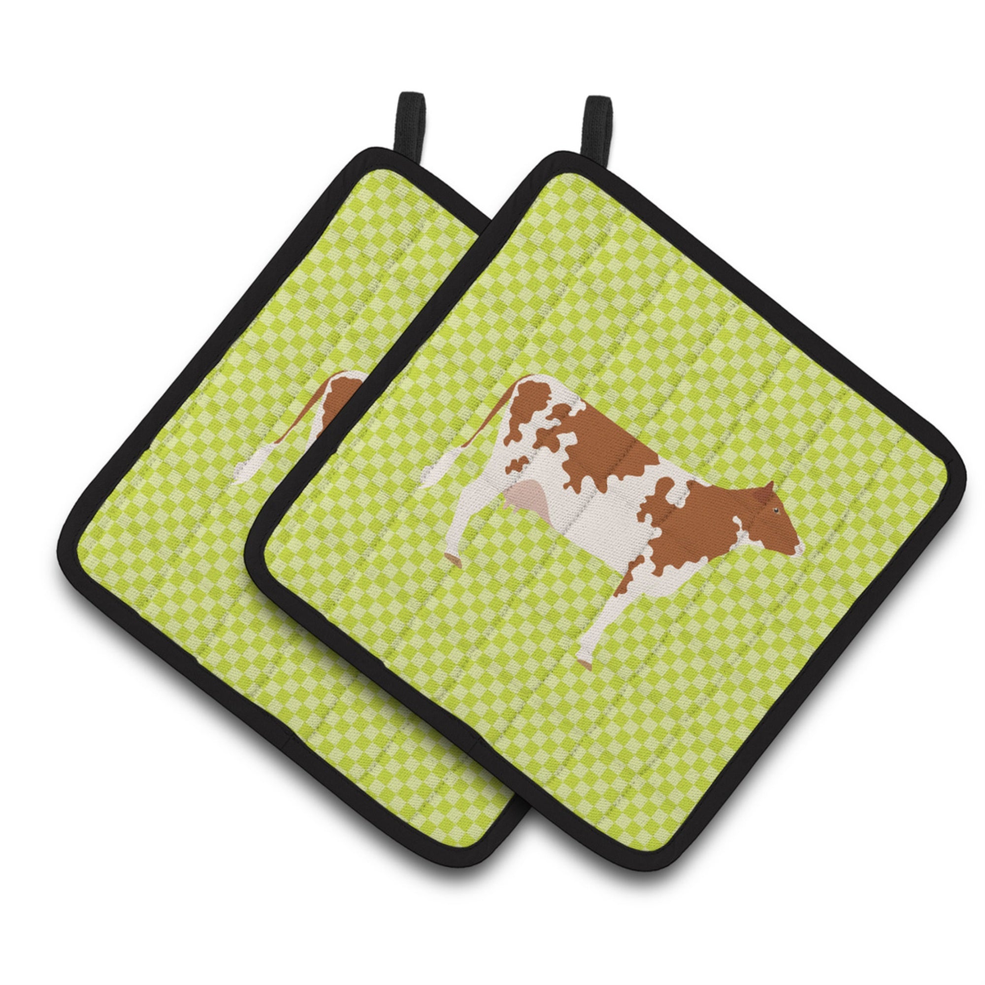 'Caroline'S Treasures Ayrshire Cow Green Decorated Pot Holder, 7.5'''' X 7.5''''''