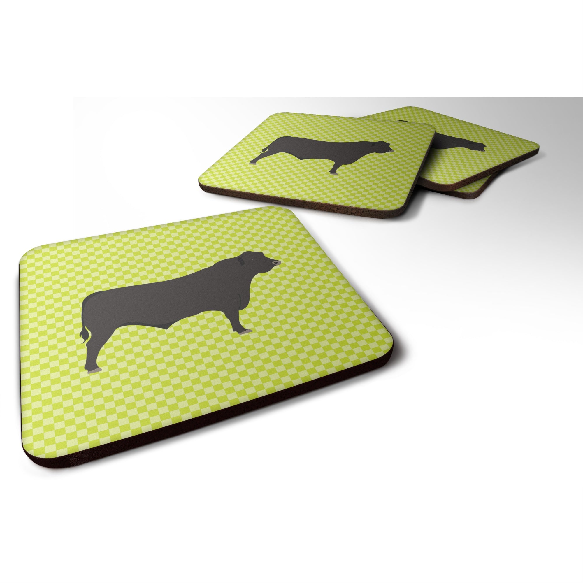 'Caroline'S Treasures Black Angus Cow Green Decorative Coasters, 3.5, Multicolor''