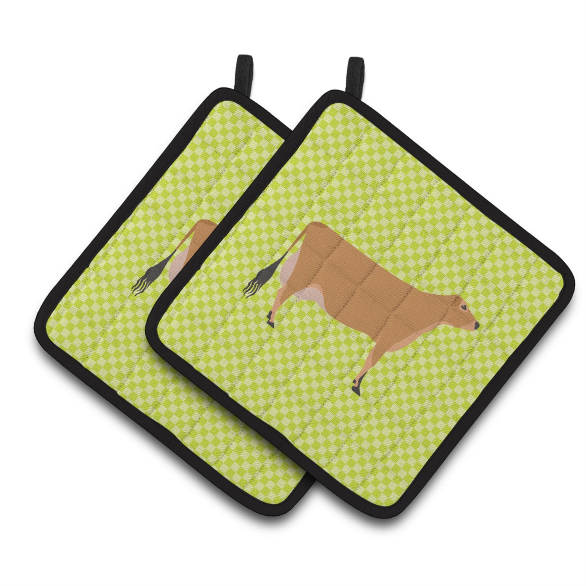 'Caroline'S Treasures Jersey Cow Green Decorated Pot Holder, 7.5'''' X 7.5''''''