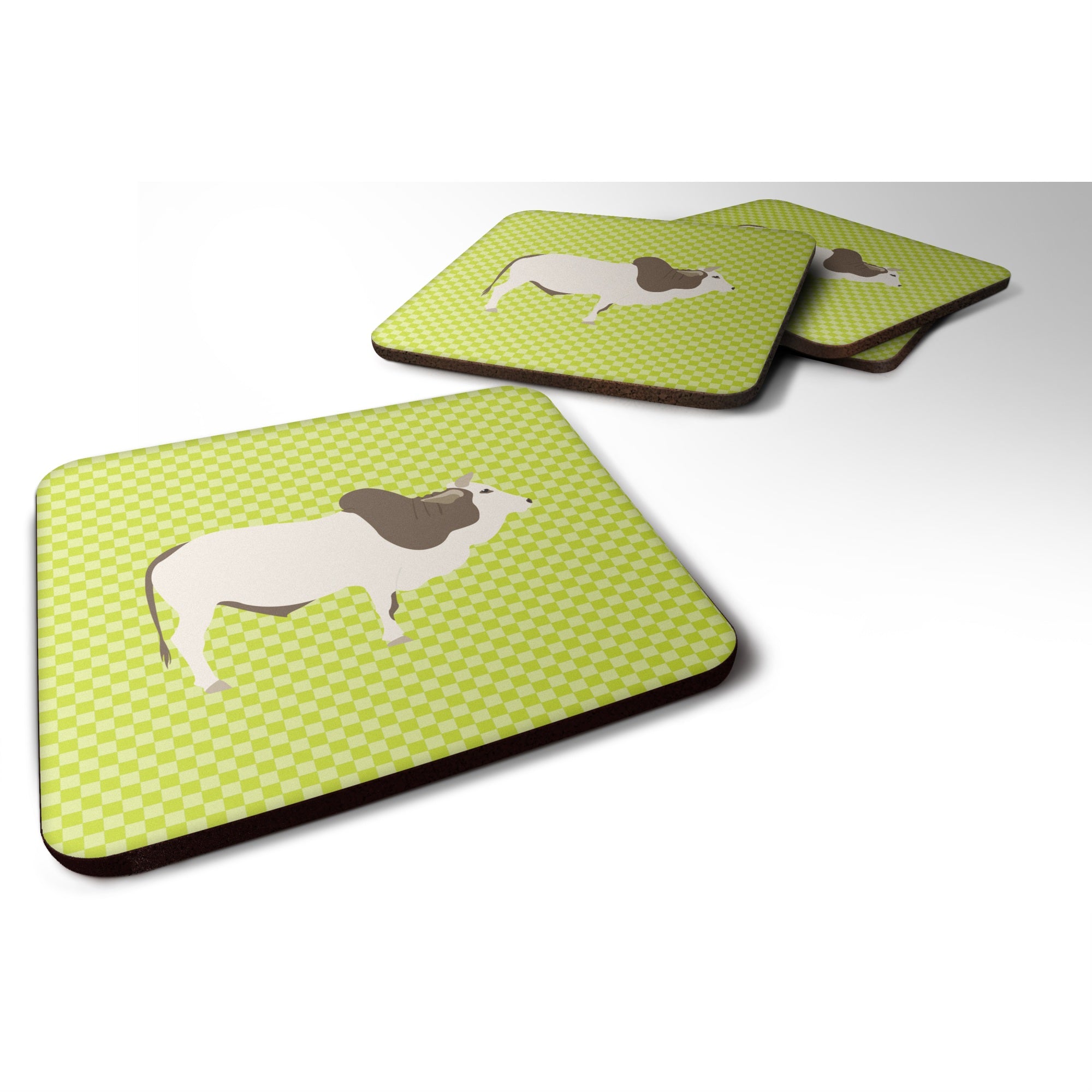 'Caroline'S Treasures Malvi Cow Green Decorative Coasters, 3.5, Multicolor''