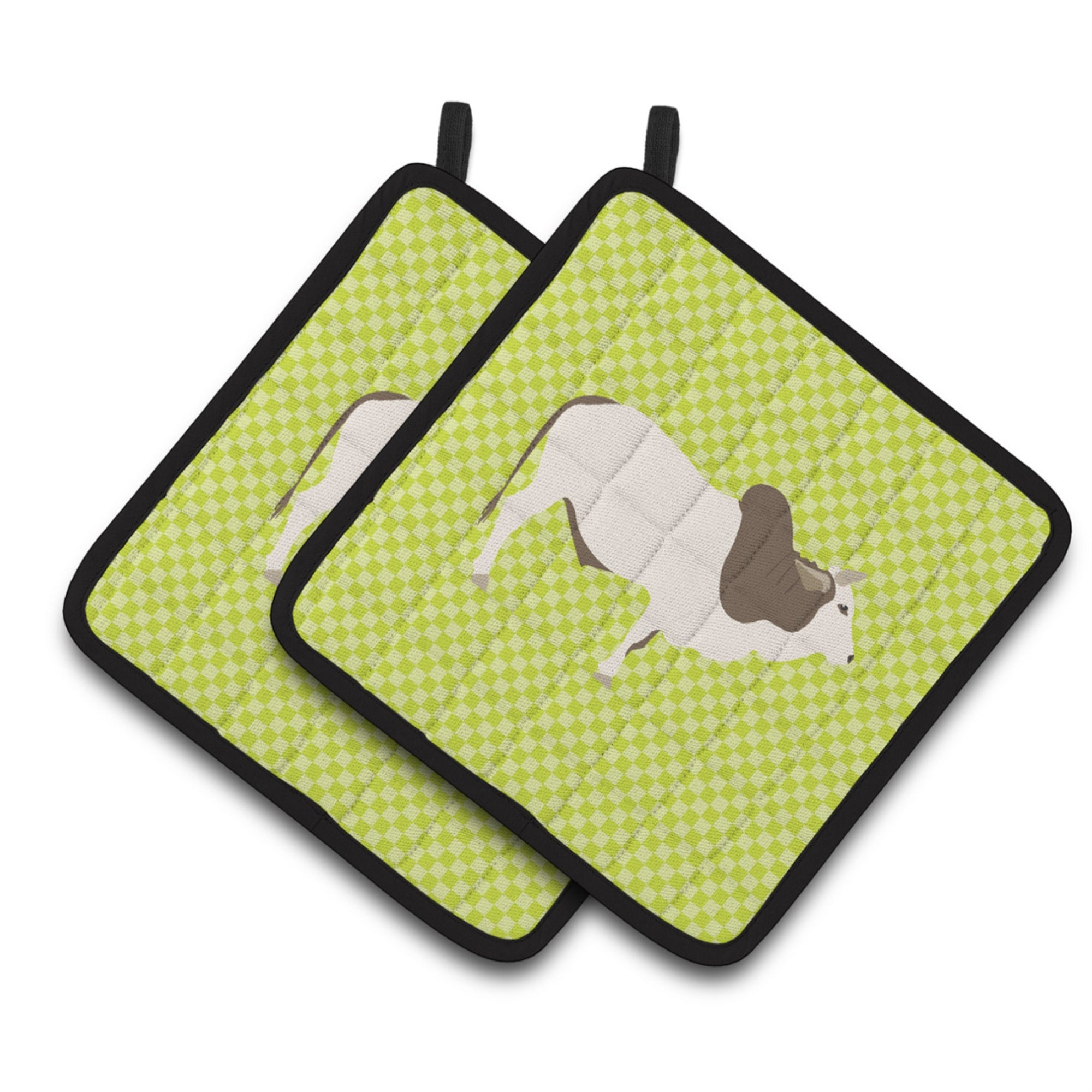 'Caroline'S Treasures Malvi Cow Green Decorated Pot Holder, 7.5'''' X 7.5''''''