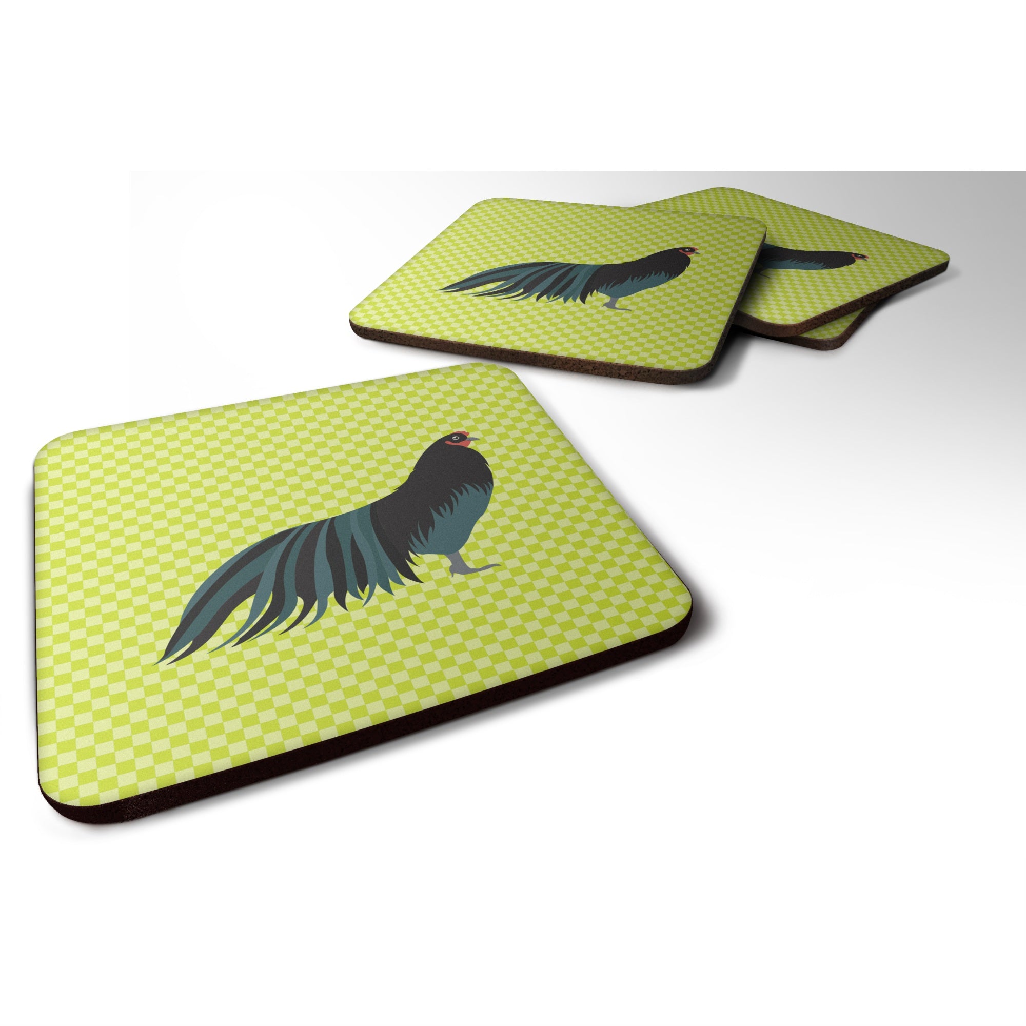 'Caroline'S Treasures Sumatra Chicken Green Decorative Coasters, 3.5, Multicolor''