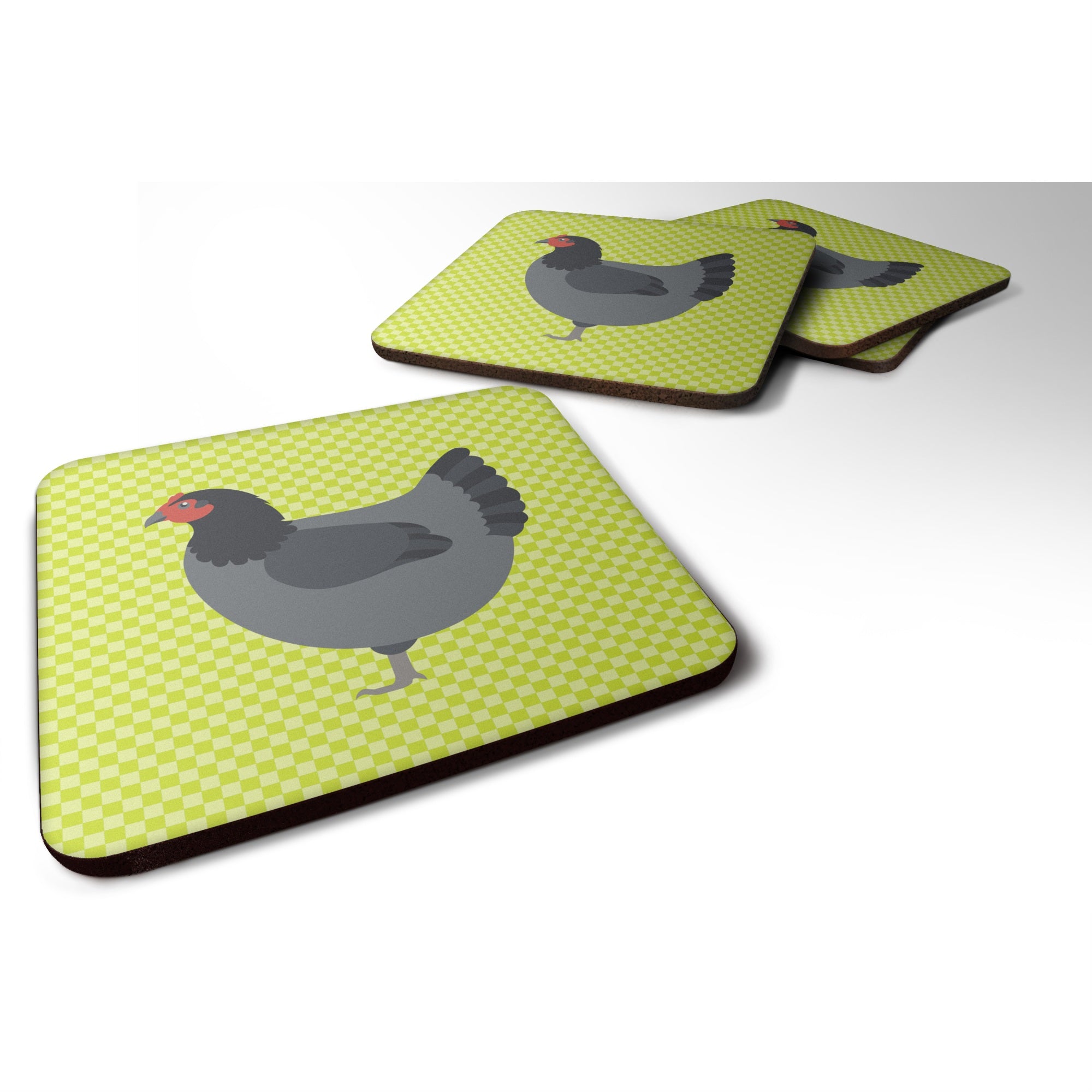 'Caroline'S Treasures Jersey Giant Chicken Green Decorative Coasters, 3.5, Multicolor''