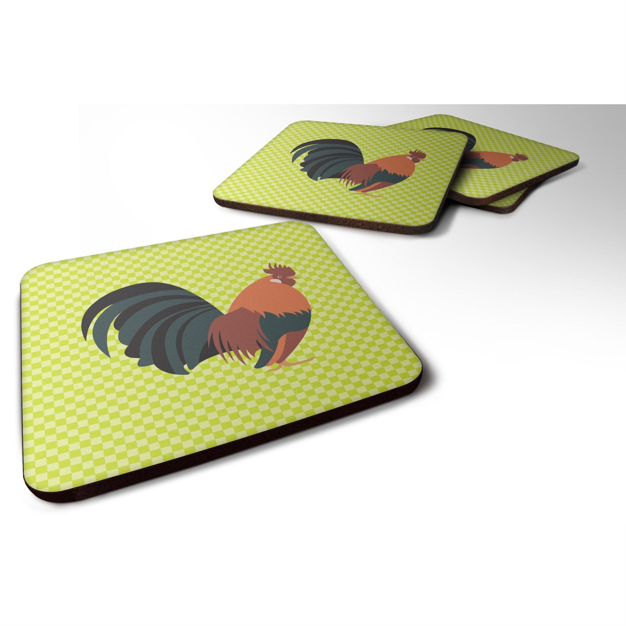'Caroline'S Treasures Dutch Bantam Chicken Green Decorative Coasters, 3.5, Multicolor''