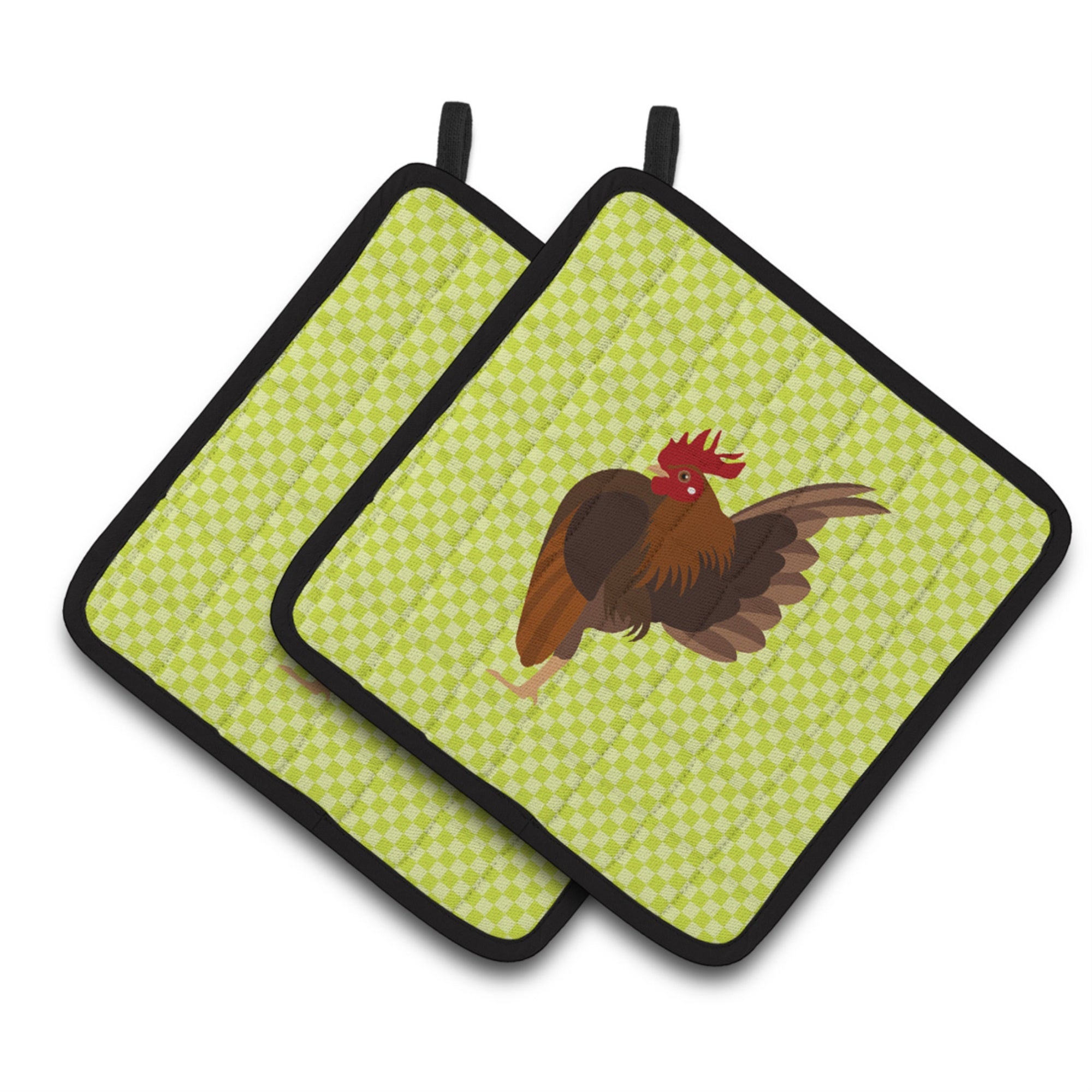 'Caroline'S Treasures Malaysian Serama Chicken Green Decorated Pot Holder, 7.5'''' X 7.5''''''