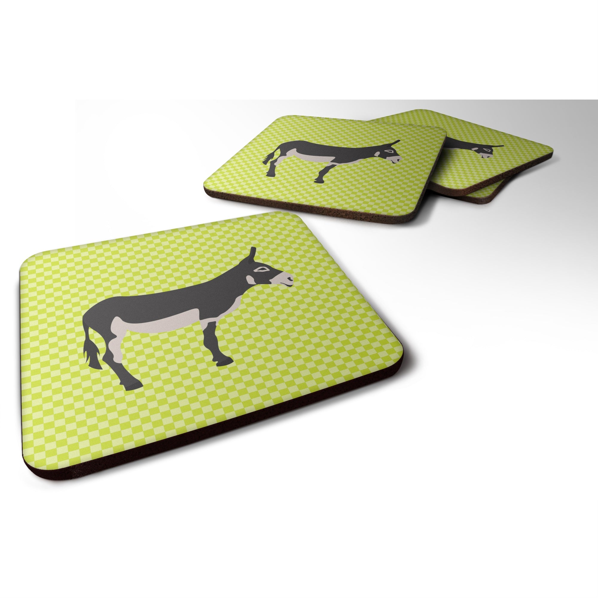 'Caroline'S Treasures American Mammoth Jack Donkey Green Decorative Coasters, 3.5, Multicolor''