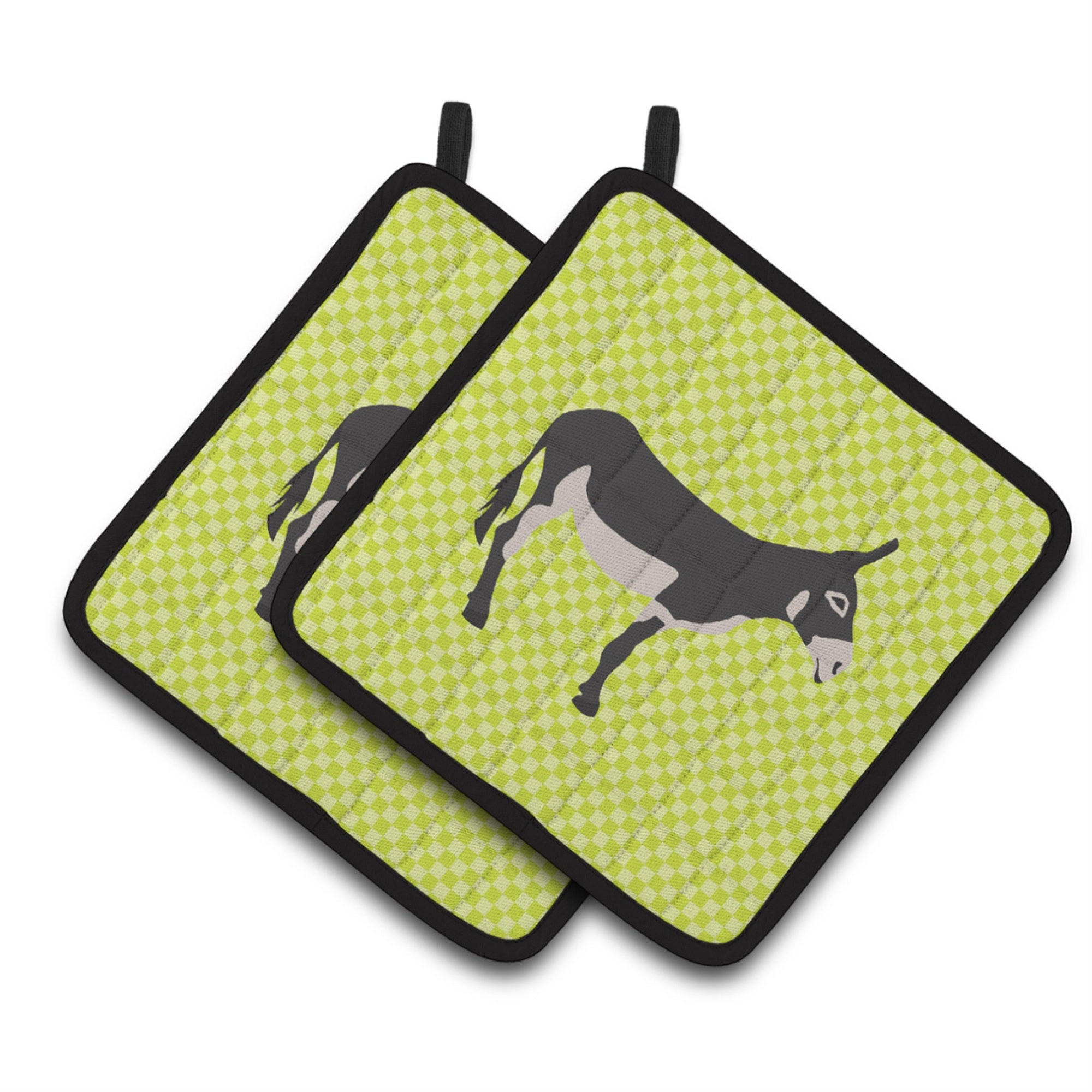 'Caroline'S Treasures American Mammoth Jack Donkey Green Decorated Pot Holder, 7.5'''' X 7.5''''''