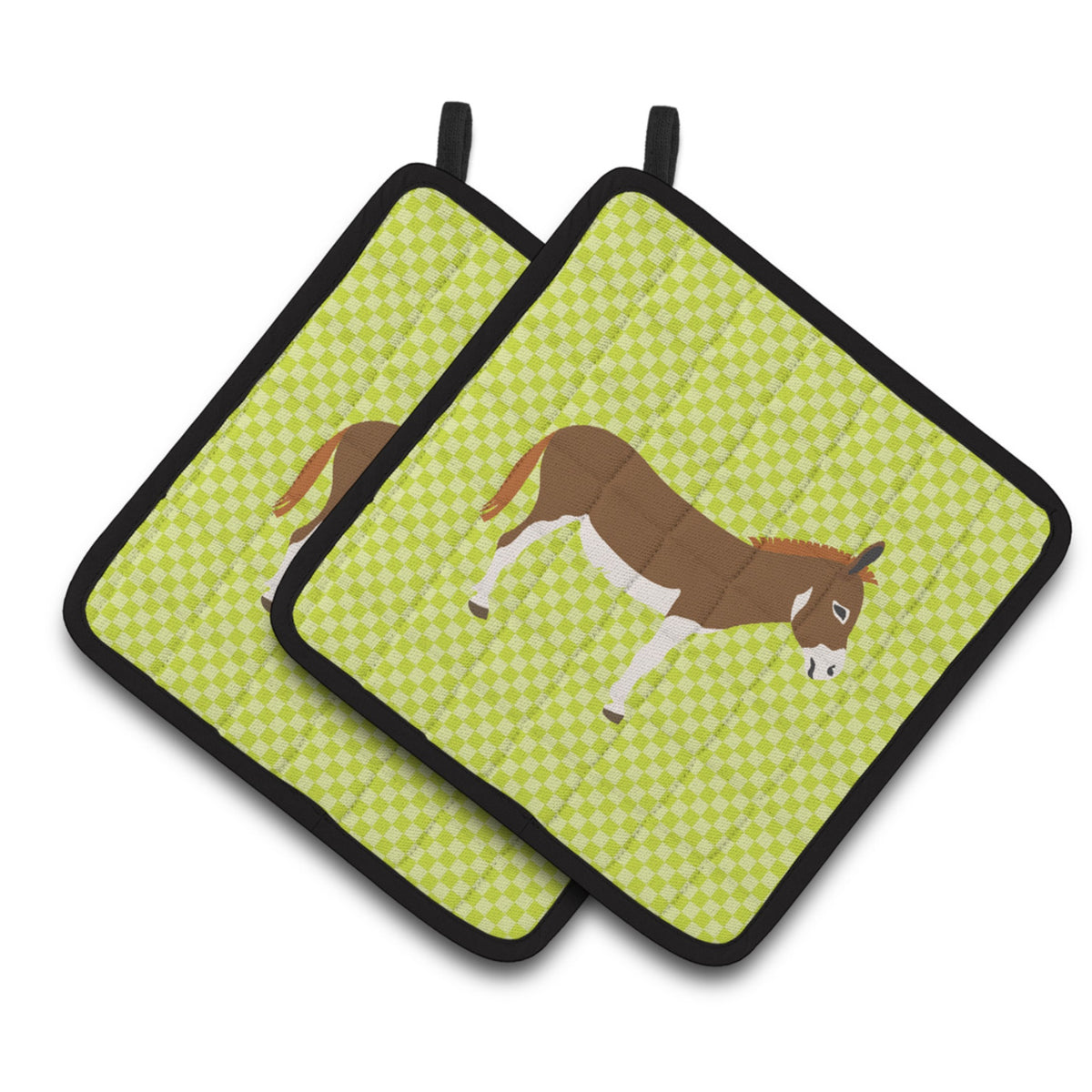 'Caroline'S Treasures Miniature Mediterranian Donkey Green Decorated Pot Holder, 7.5'''' X 7.5''''''