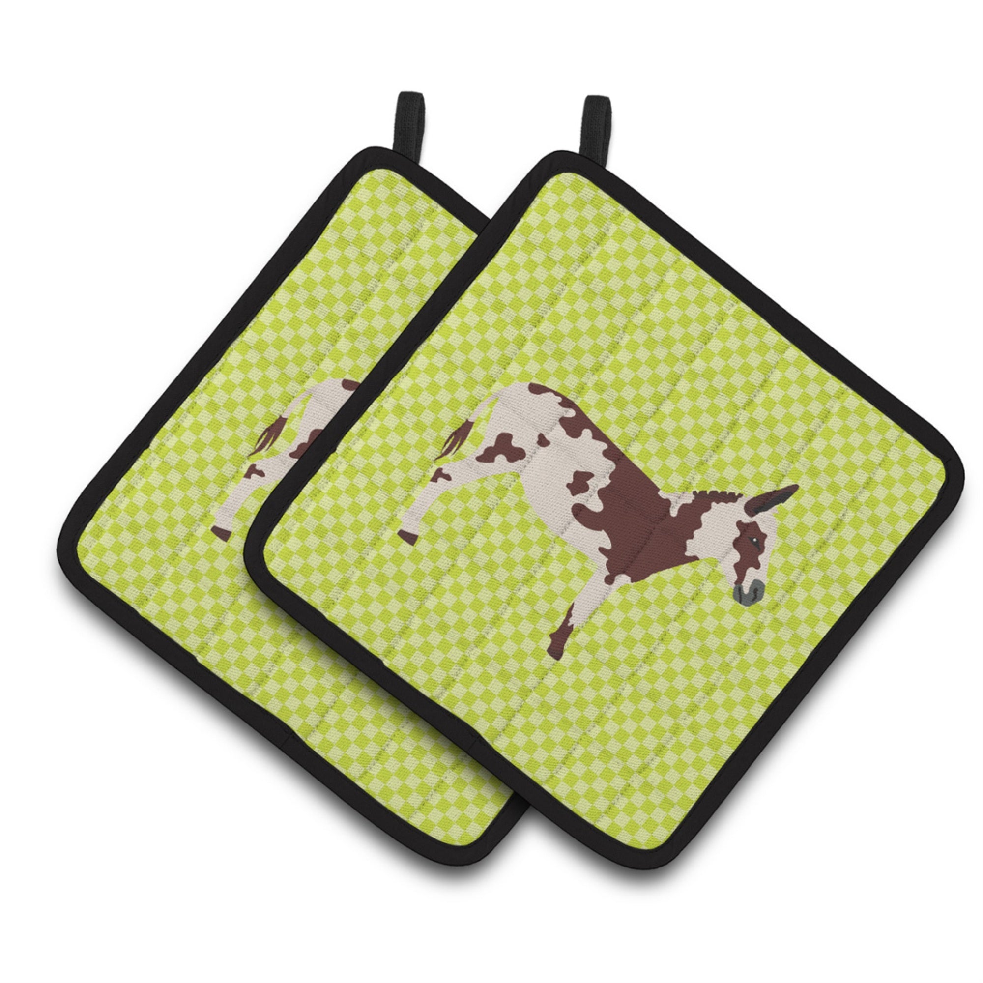 'Caroline'S Treasures American Spotted Donkey Green Decorated Pot Holder, 7.5'''' X 7.5''''''