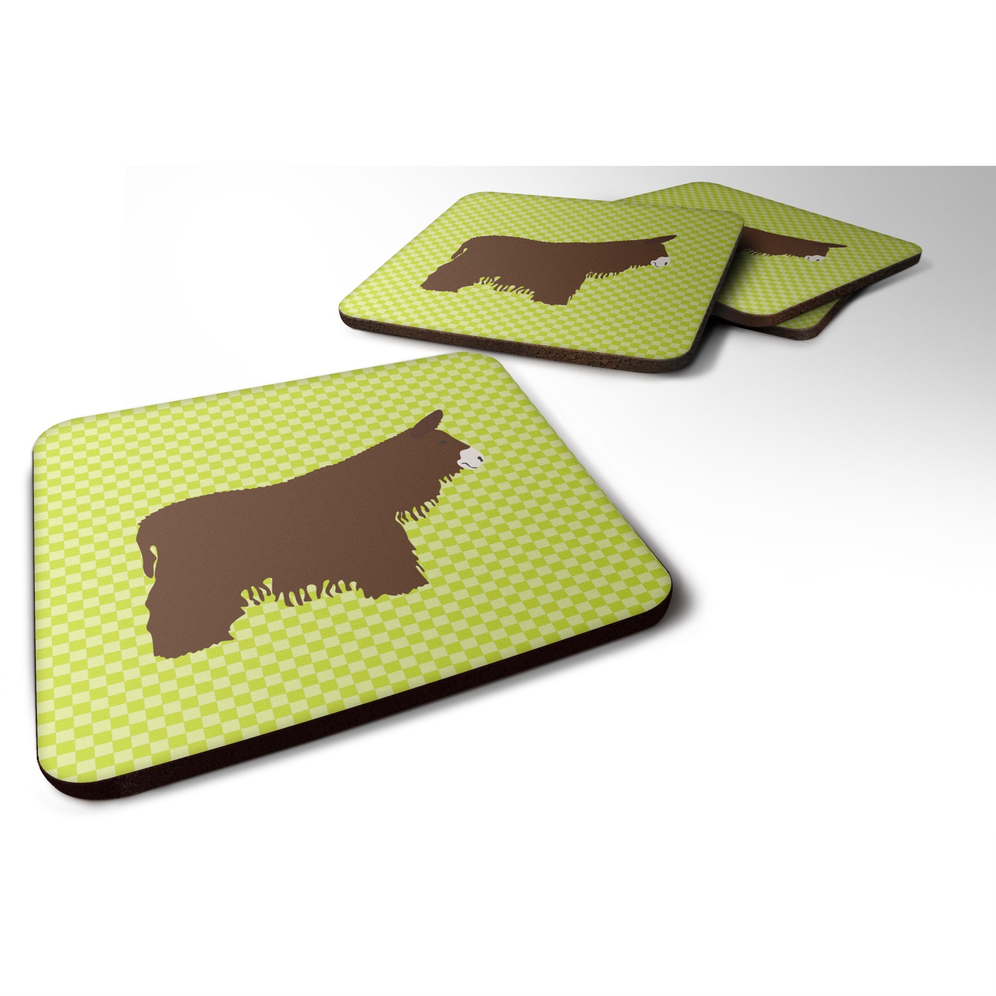 'Caroline'S Treasures Poitou Poiteuin Donkey Green Decorative Coasters, 3.5, Multicolor''