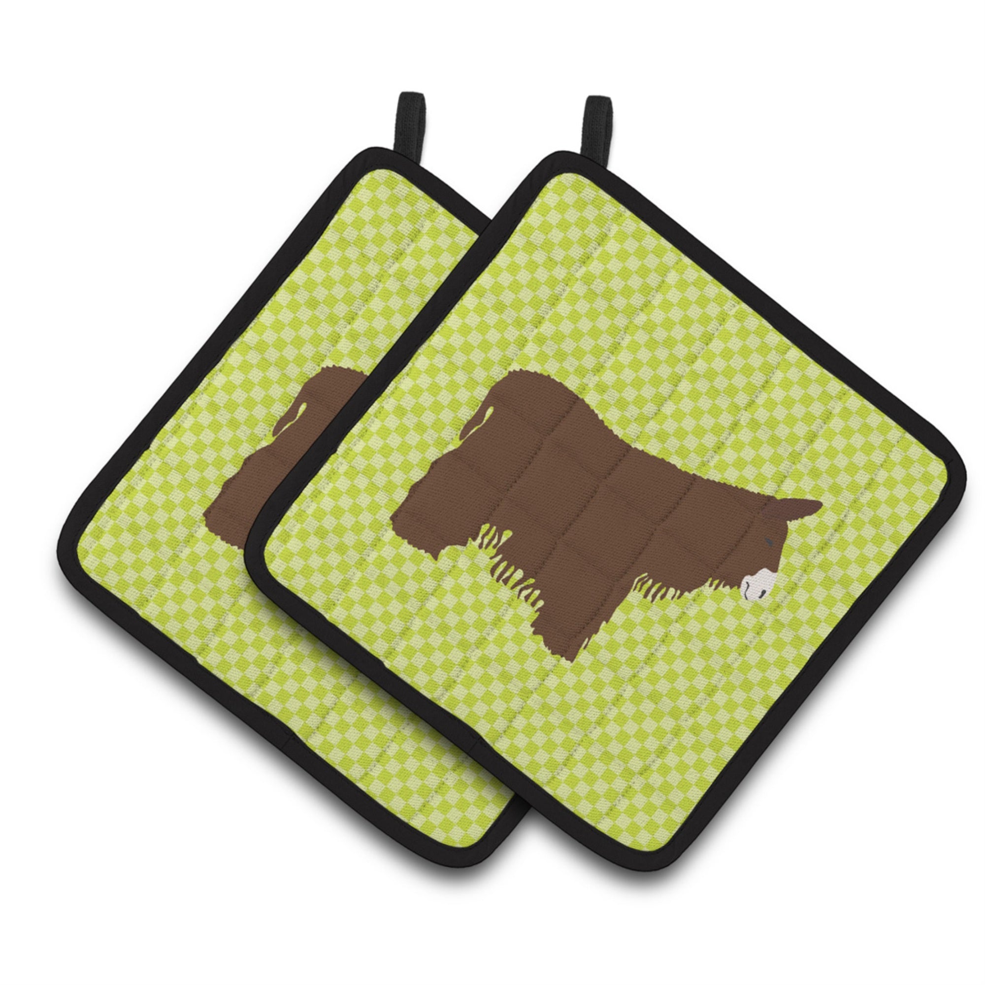 'Caroline'S Treasures Poitou Poiteuin Donkey Green Decorated Pot Holder, 7.5'''' X 7.5''''''