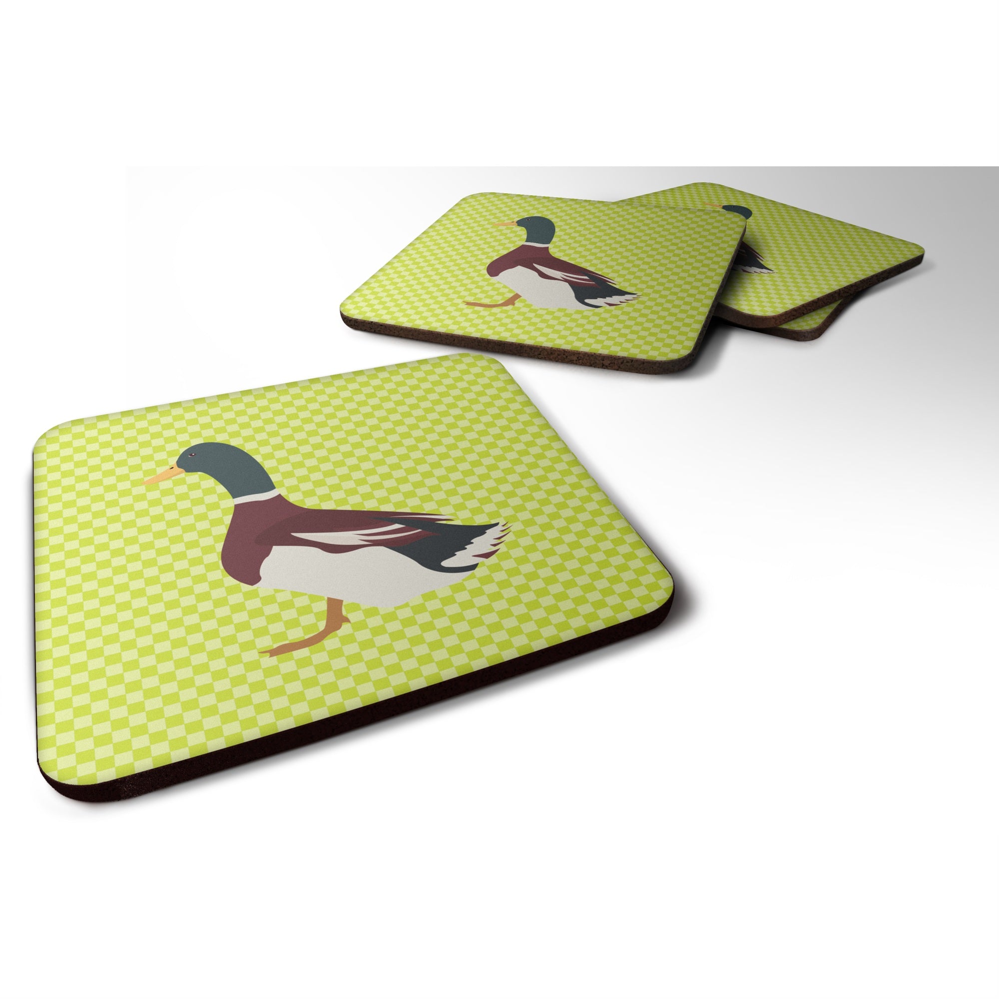 'Caroline'S Treasures Rouen Duck Green Decorative Coasters, 3.5, Multicolor''