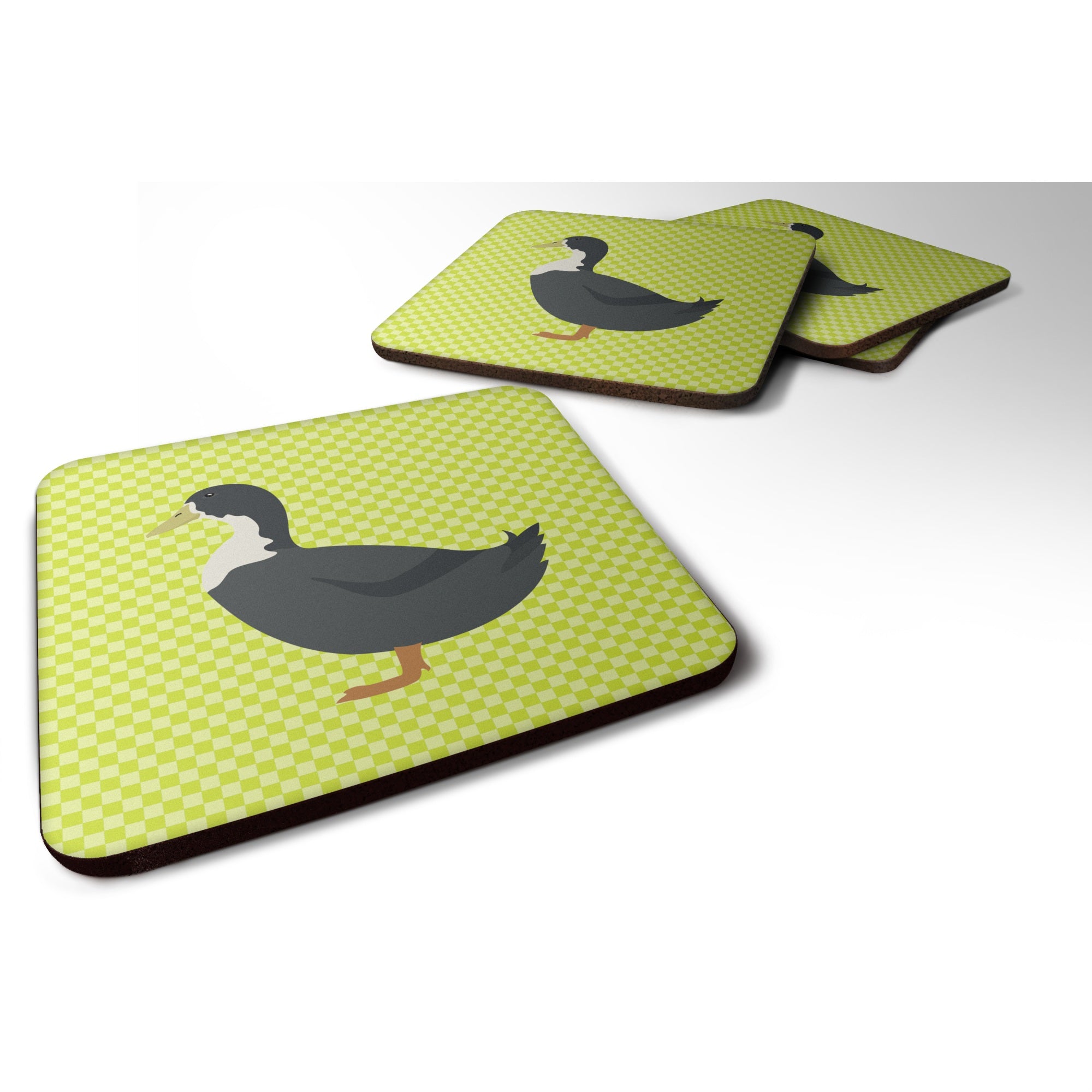 'Caroline'S Treasures Blue Swedish Duck Green Decorative Coasters, 3.5, Multicolor''