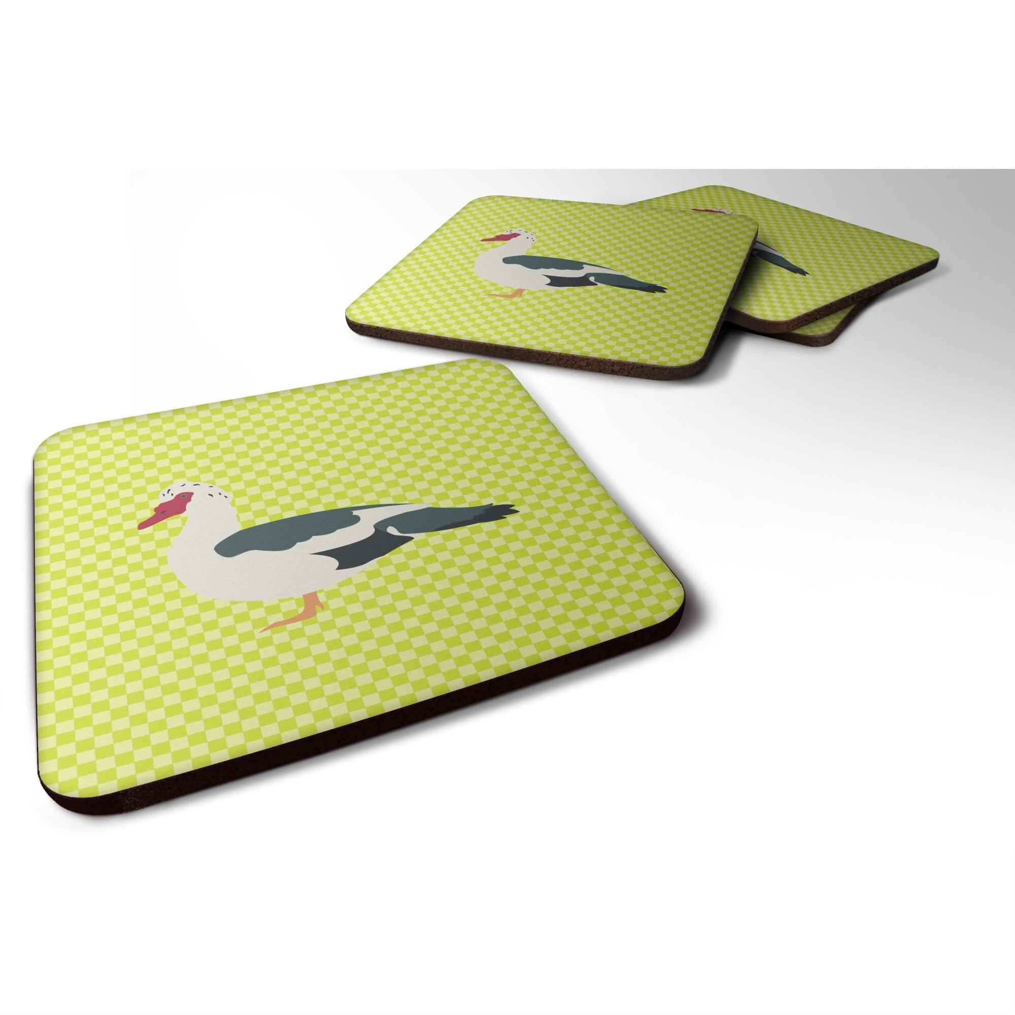 'Caroline'S Treasures Muscovy Duck Green Decorative Coasters, 3.5'''', Multicolor''