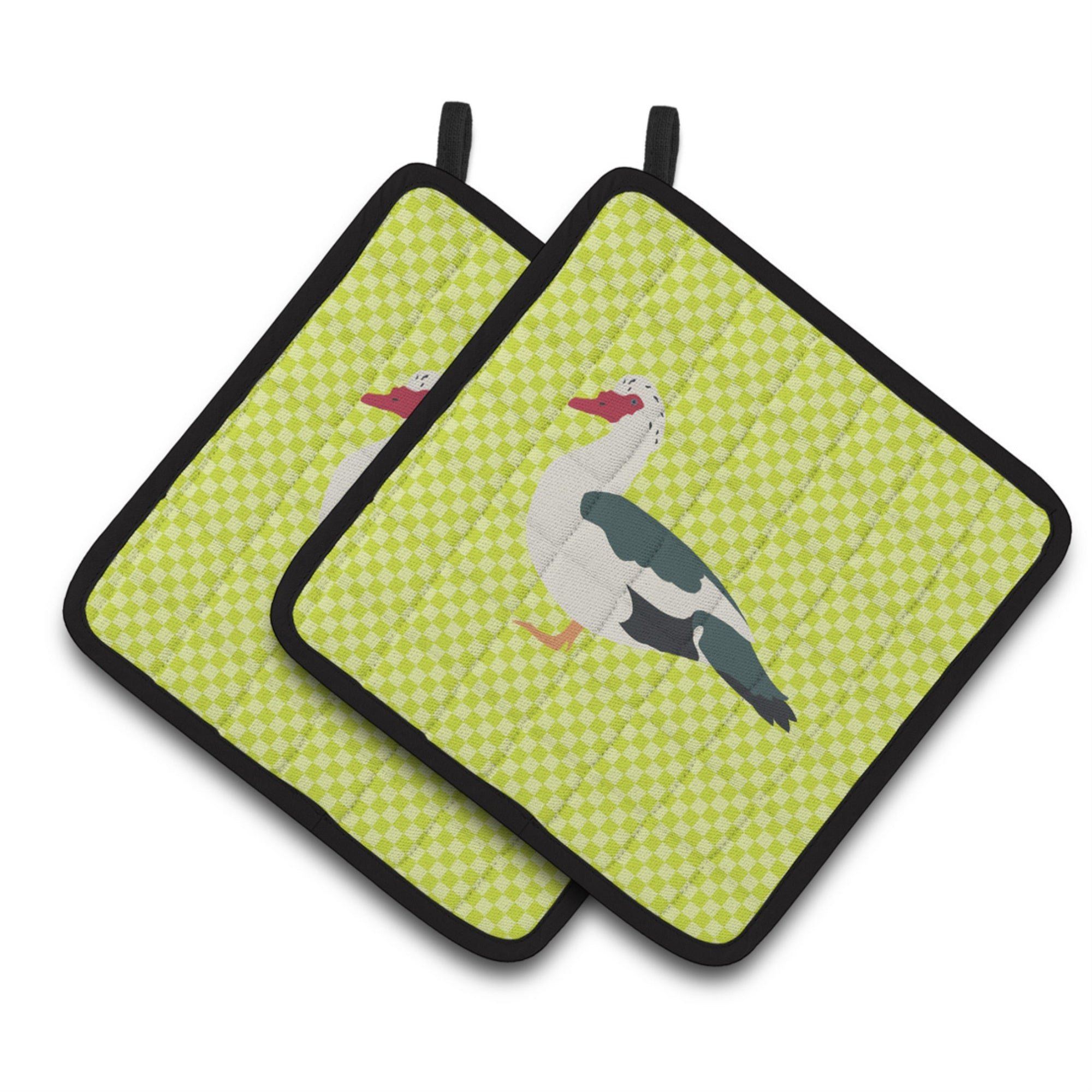 'Caroline'S Treasures Muscovy Duck Green Decorated Pot Holder, 7.5'''' X 7.5''''''