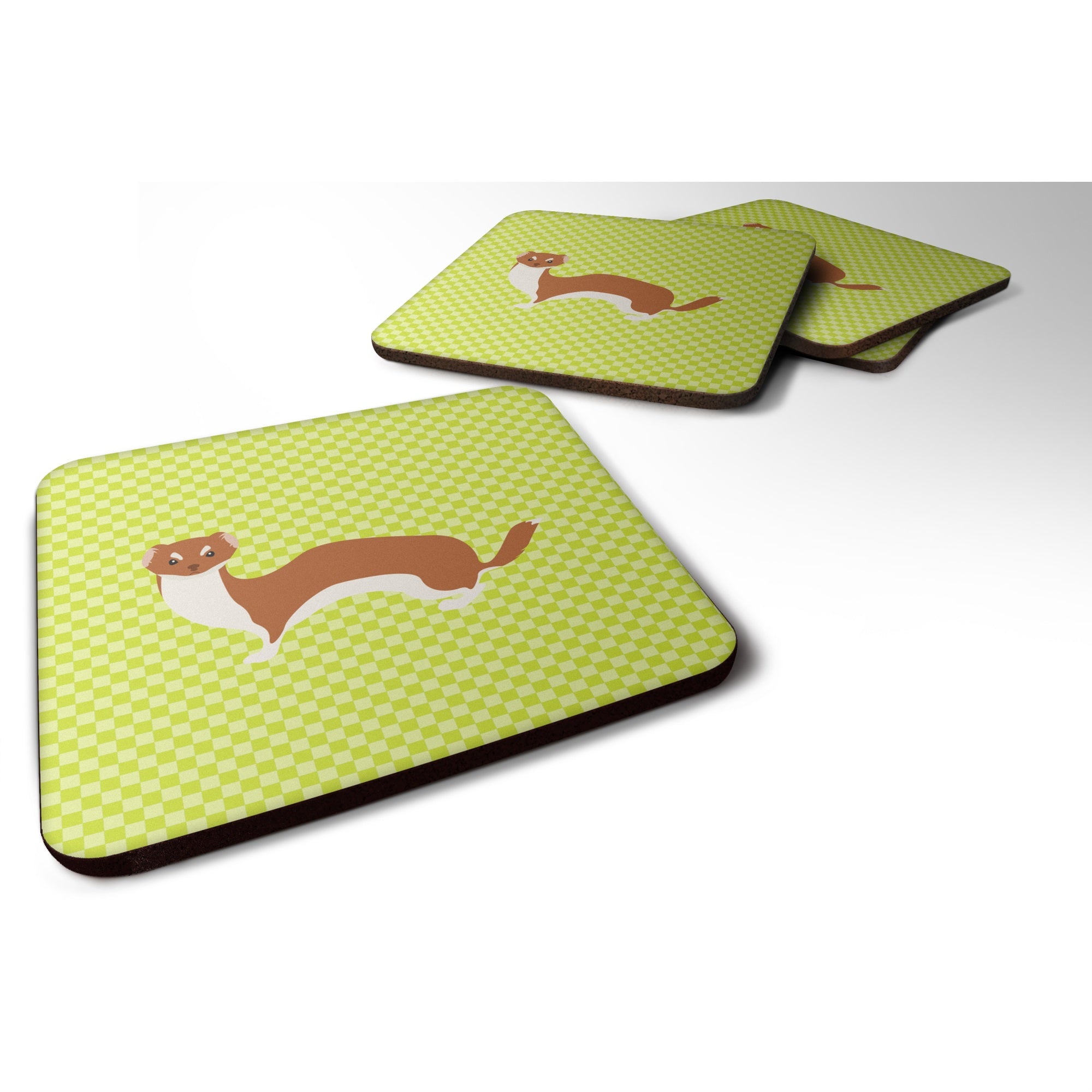 'Caroline'S Treasures Weasel Green Decorative Coasters, 3.5'''', Multicolor''