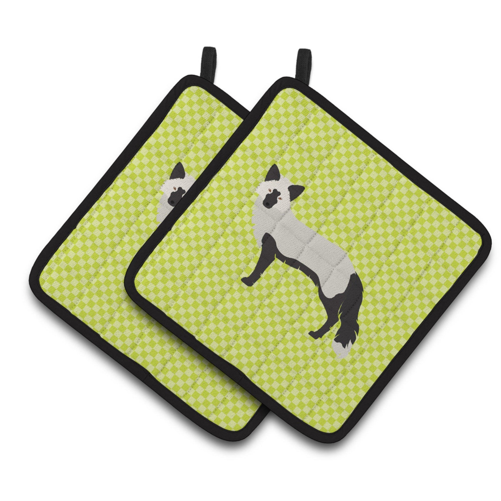 'Caroline'S Treasures Silver Fox Green Decorated Pot Holder, 7.5'''' X 7.5''''''