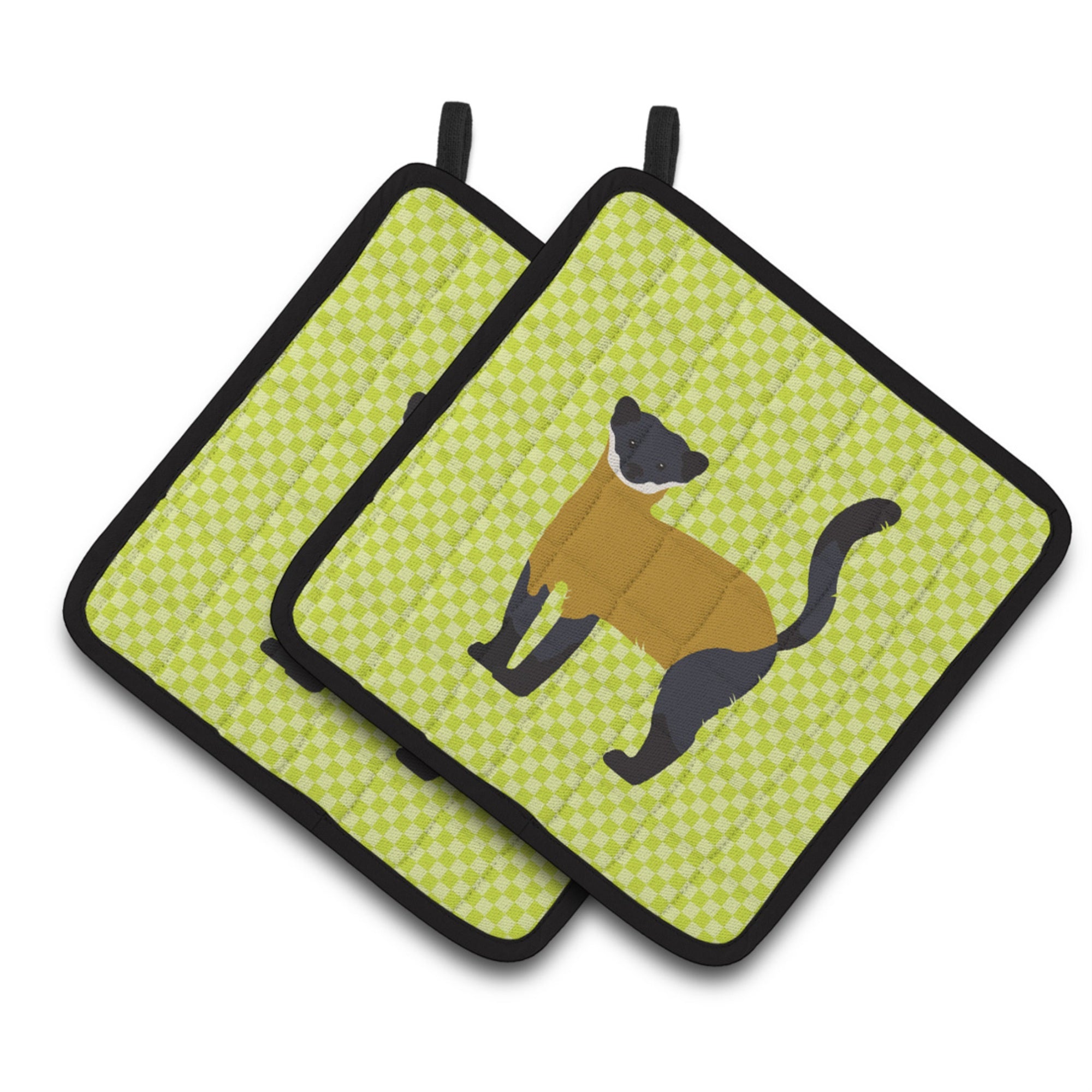 'Caroline'S Treasures Yellow-Throated Marten Green Decorated Pot Holder, 7.5'''' X 7.5''''''