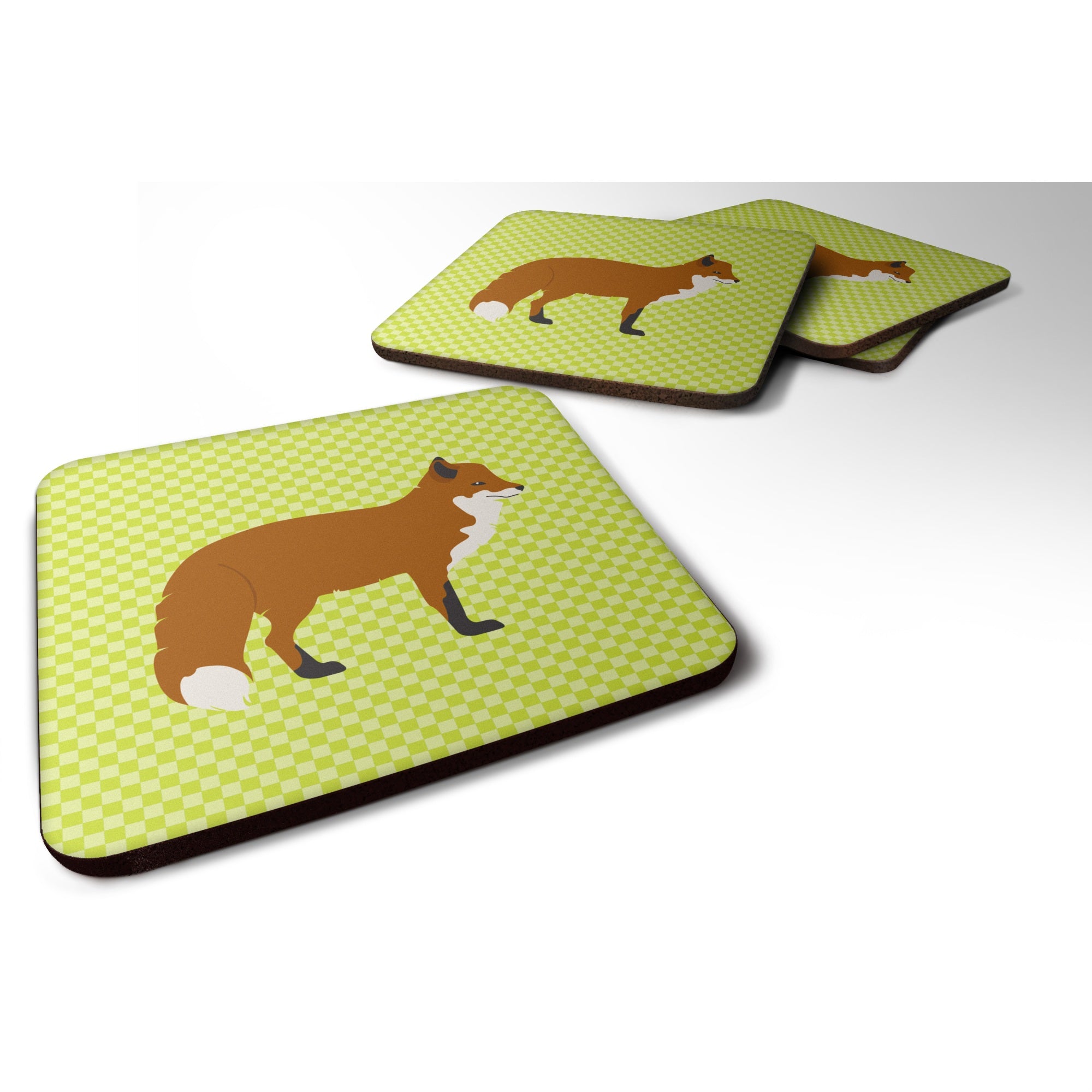 'Caroline'S Treasures Red Fox Green Decorative Coasters, 3.5'''', Multicolor''