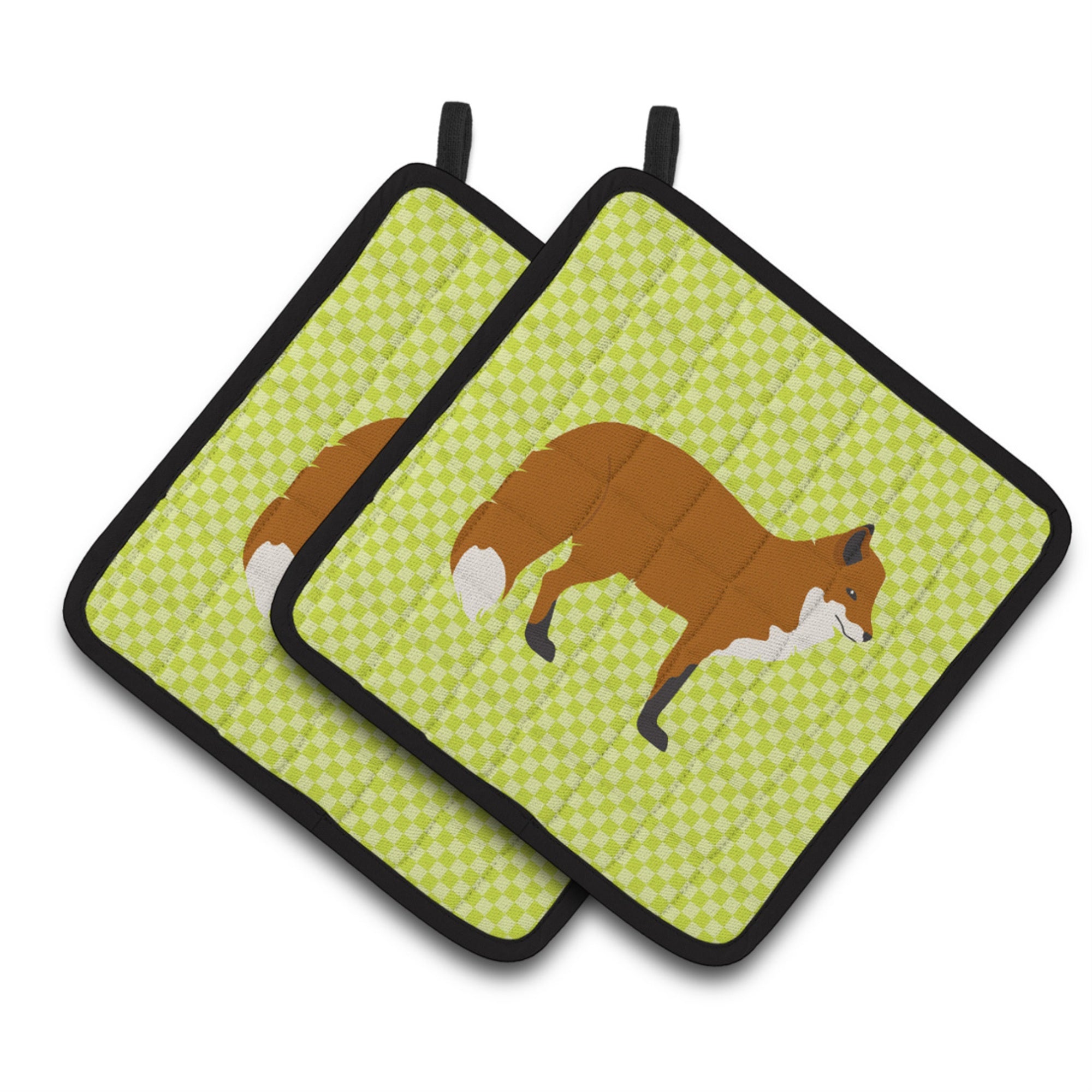 'Caroline'S Treasures Red Fox Green Decorated Pot Holder, 7.5'''' X 7.5''''''