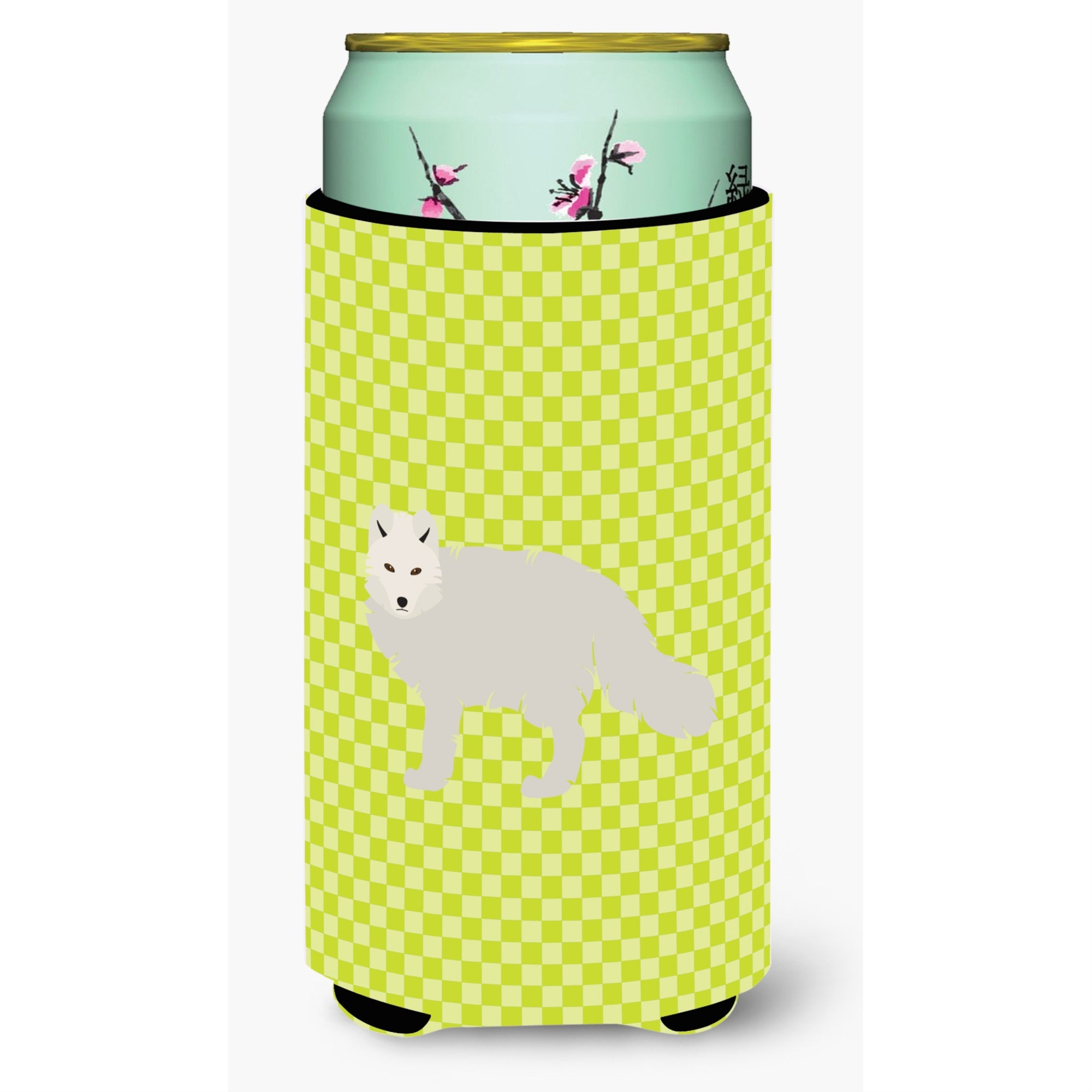 'Caroline'S Treasures White Arctic Fox Green Decorative Can Hugger, Tall Boy, Multicolor''