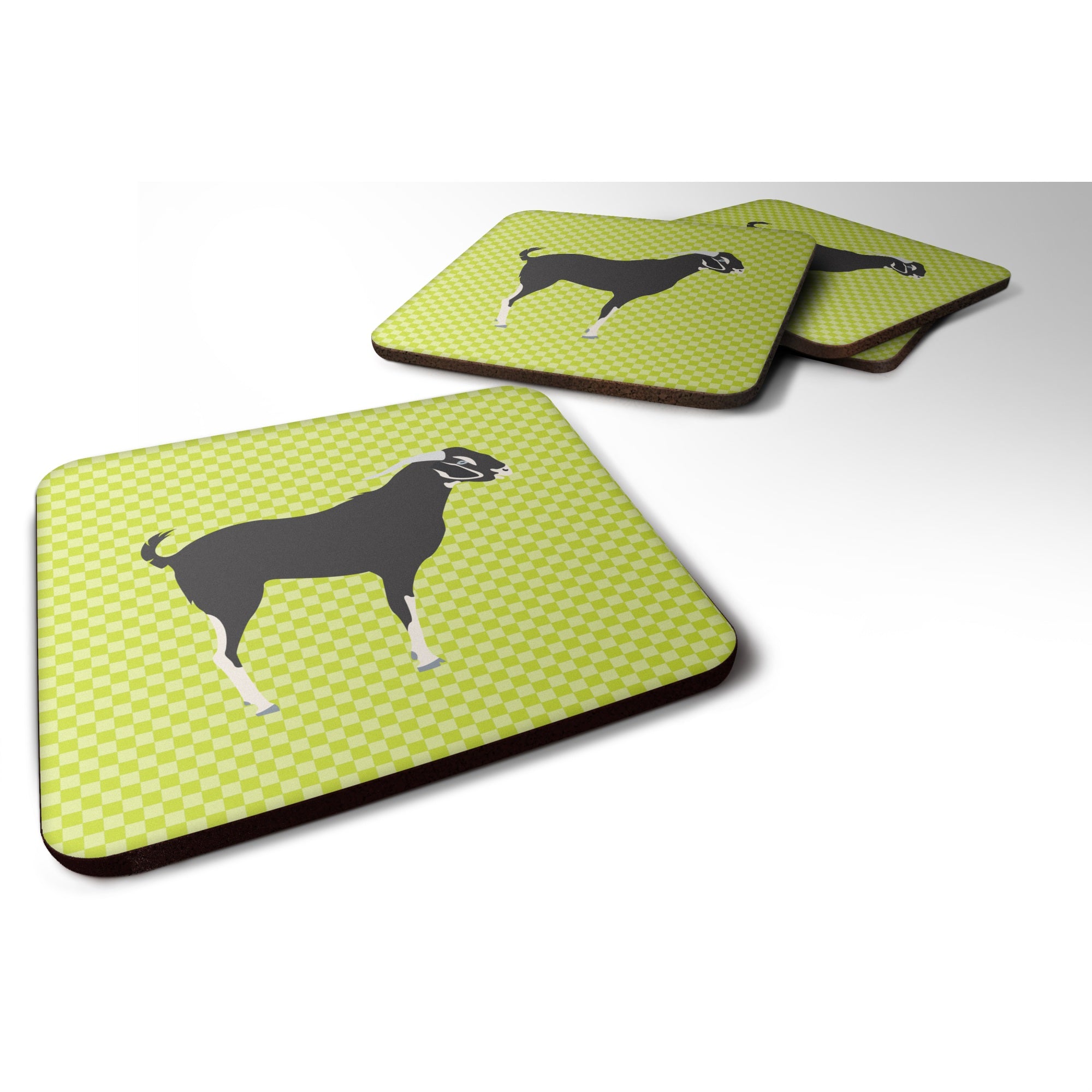 'Caroline'S Treasures Black Bengal Goat Green Decorative Coasters, 3.5, Multicolor''