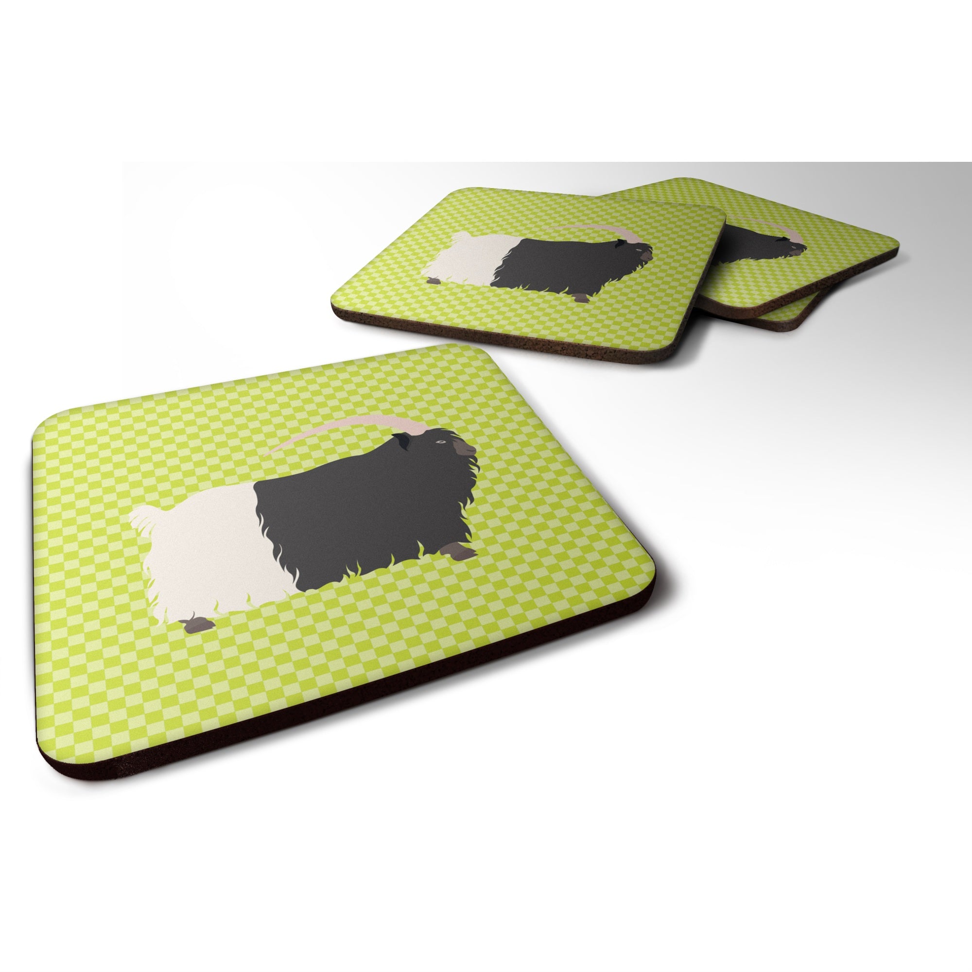 'Caroline'S Treasures Welsh Black-Necked Goat Green Decorative Coasters, 3.5, Multicolor''