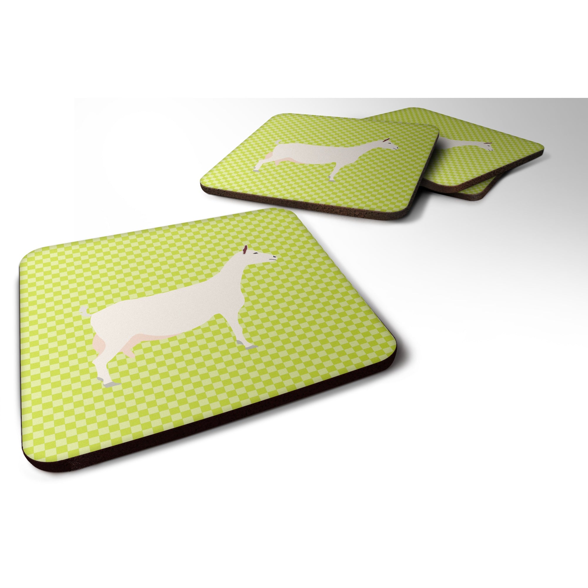 'Caroline'S Treasures Saanen Goat Green Decorative Coasters, 3.5, Multicolor''