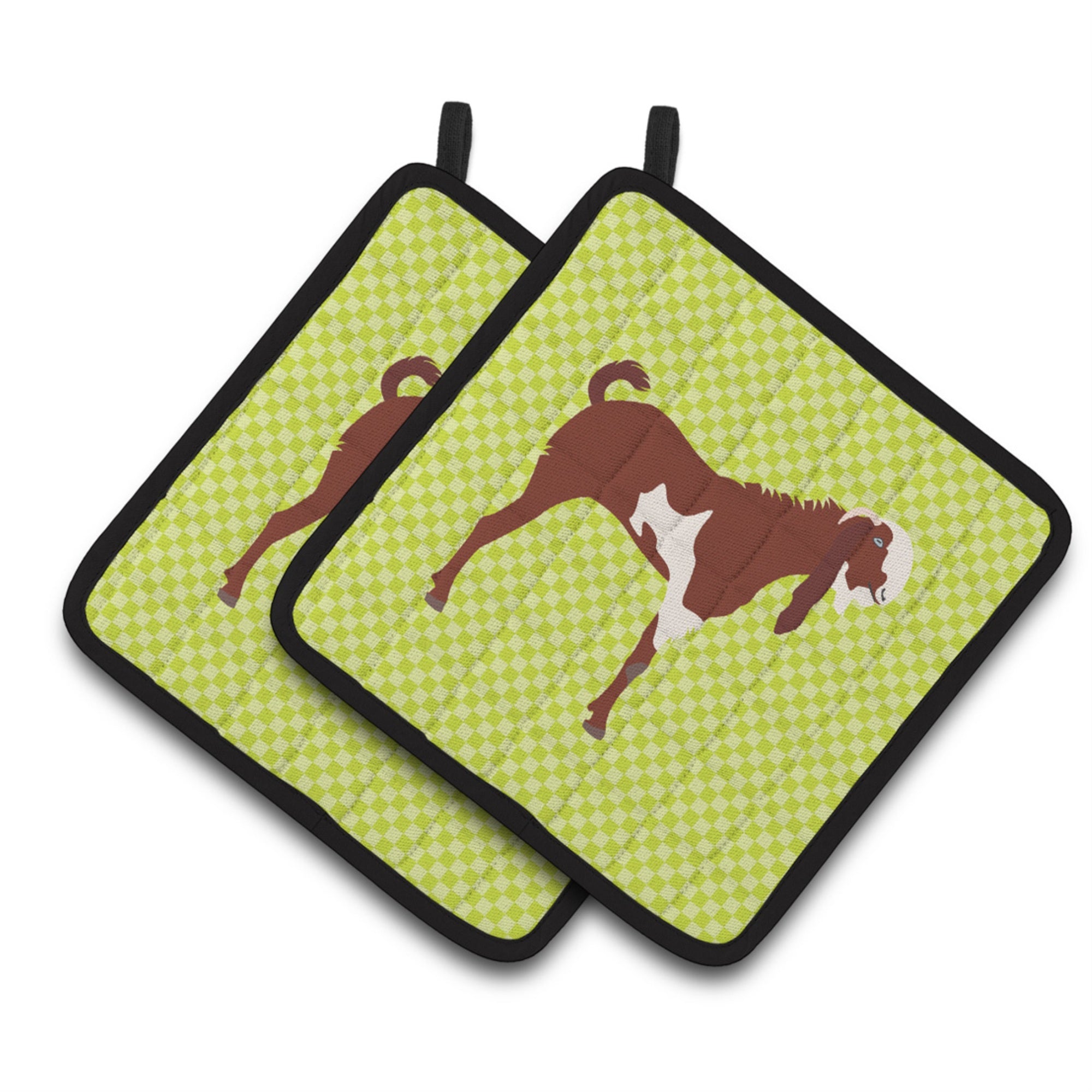 'Caroline'S Treasures Jamnapari Goat Green Decorated Pot Holder, 7.5'''' X 7.5''''''