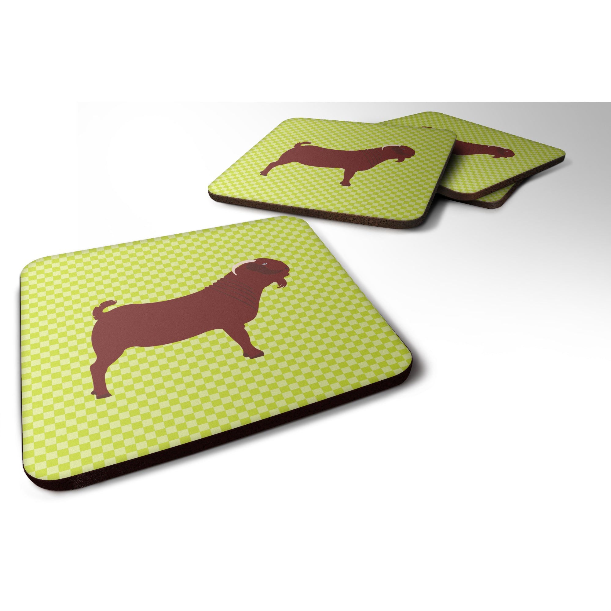 'Caroline'S Treasures Kalahari Red Goat Green Decorative Coasters, 3.5, Multicolor''