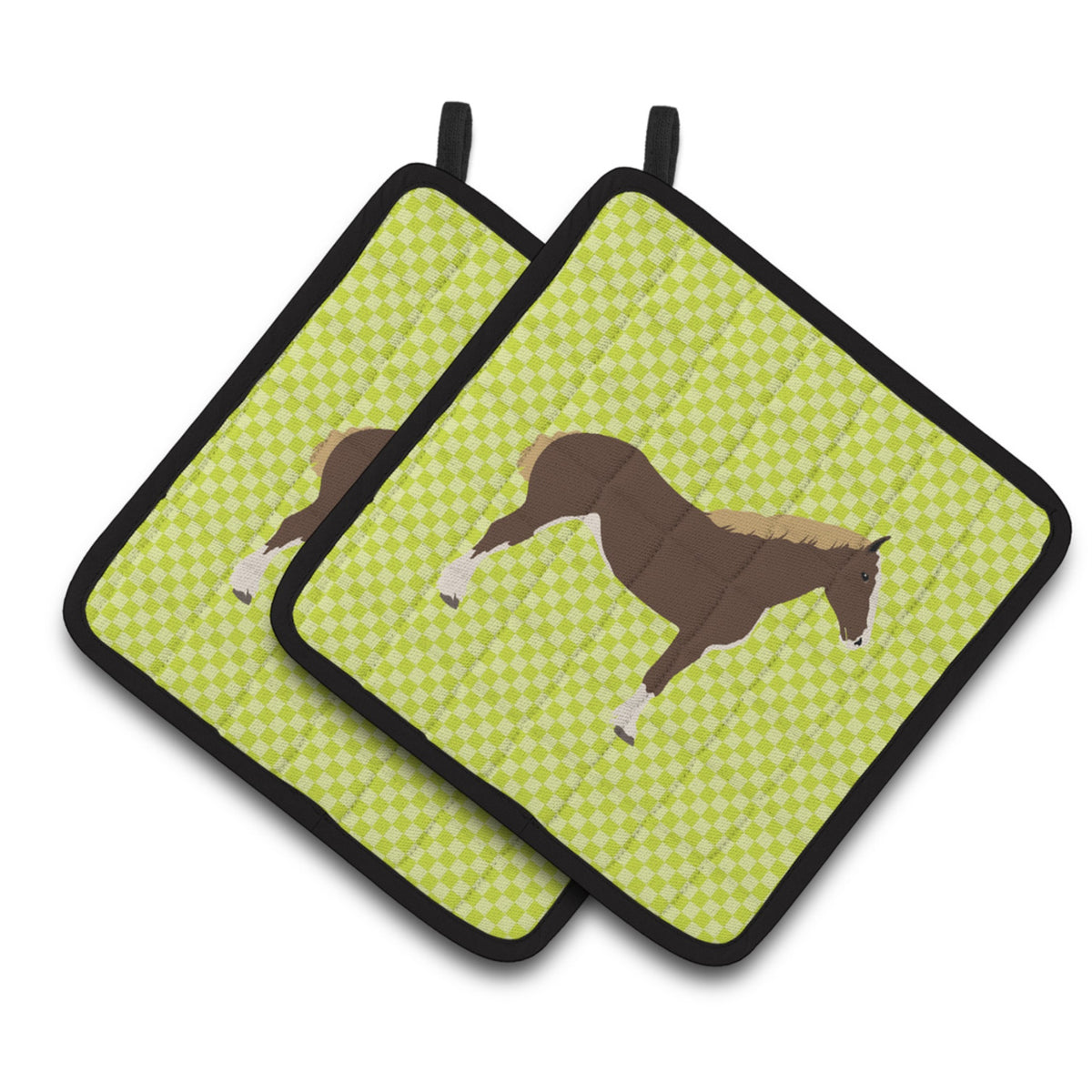 'Caroline'S Treasures Percheron Horse Green Decorated Pot Holder, 7.5'''' X 7.5''''''