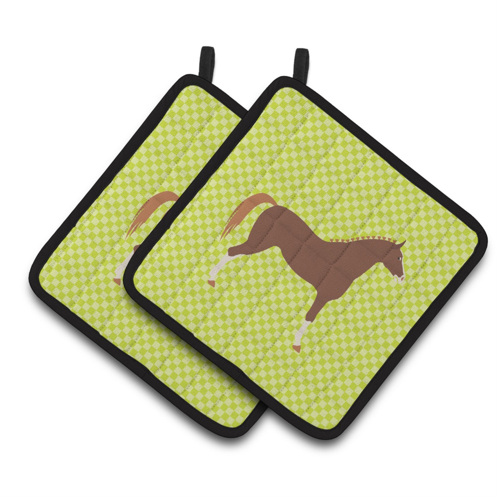 'Caroline'S Treasures Hannoverian Horse Green Decorated Pot Holder, 7.5'''' X 7.5''''''