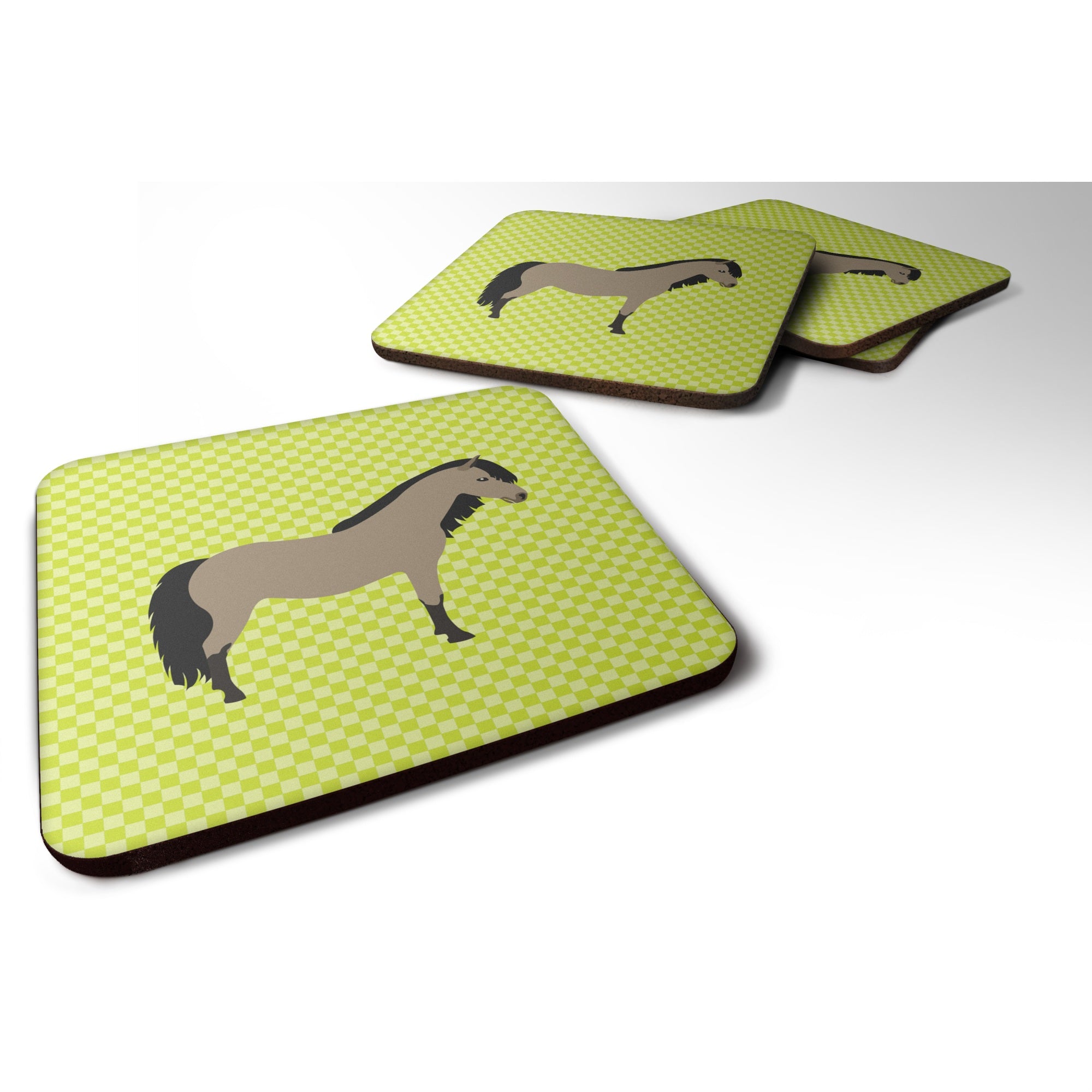 'Caroline'S Treasures Welsh Pony Horse Green Decorative Coasters, 3.5, Multicolor''