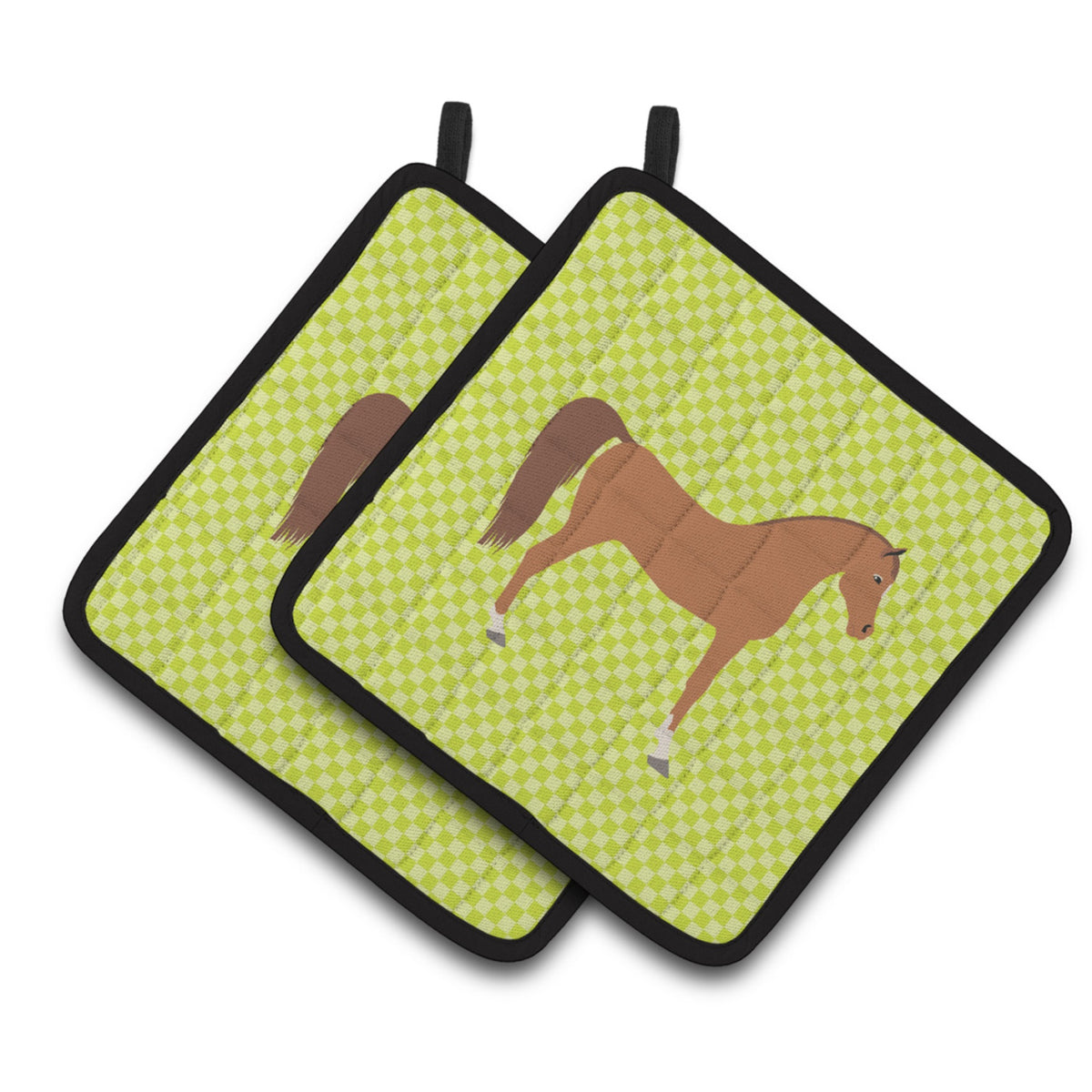 'Caroline'S Treasures Arabian Horse Green Decorated Pot Holder, 7.5'''' X 7.5''''''