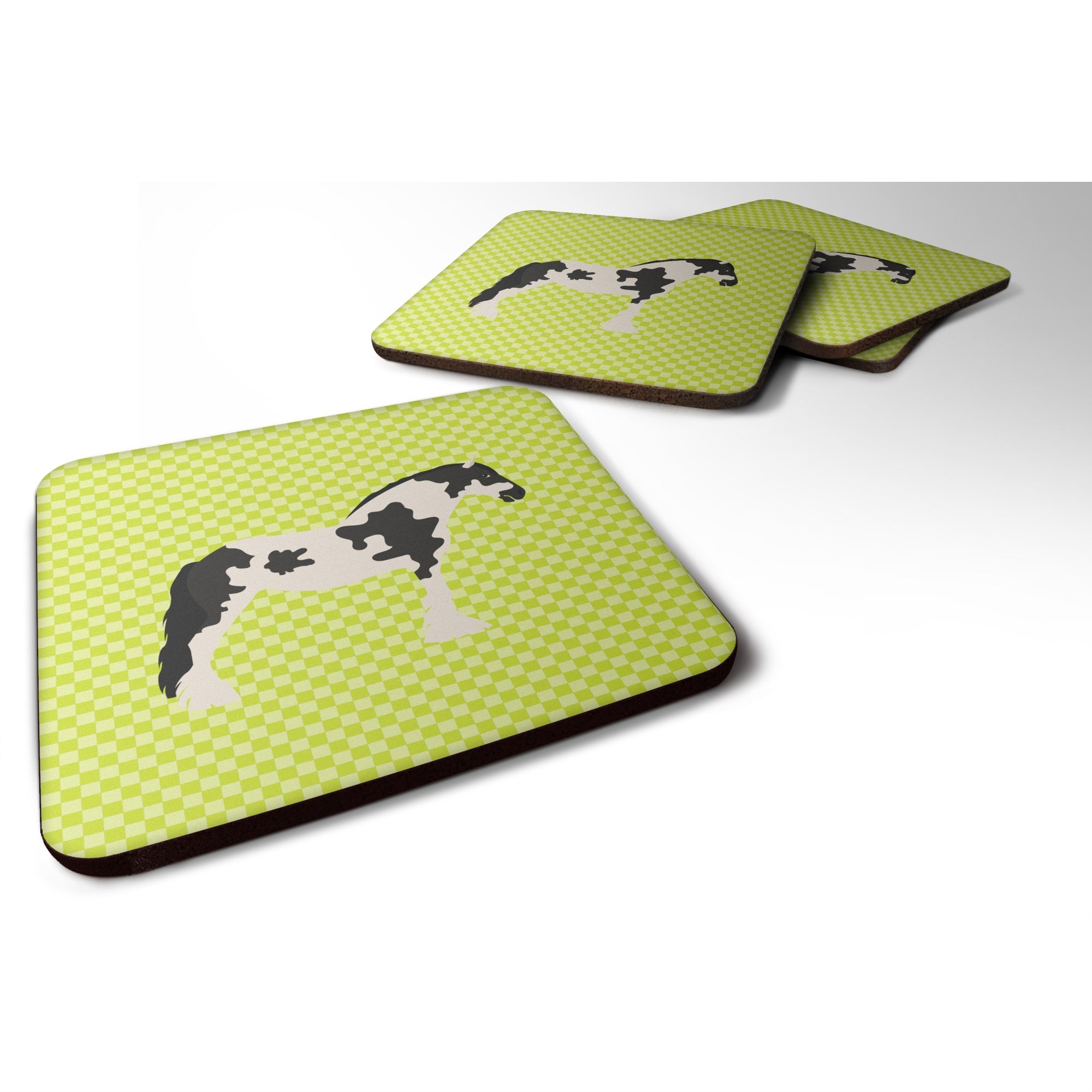 'Caroline'S Treasures Cyldesdale Horse Green Decorative Coasters, 3.5, Multicolor''