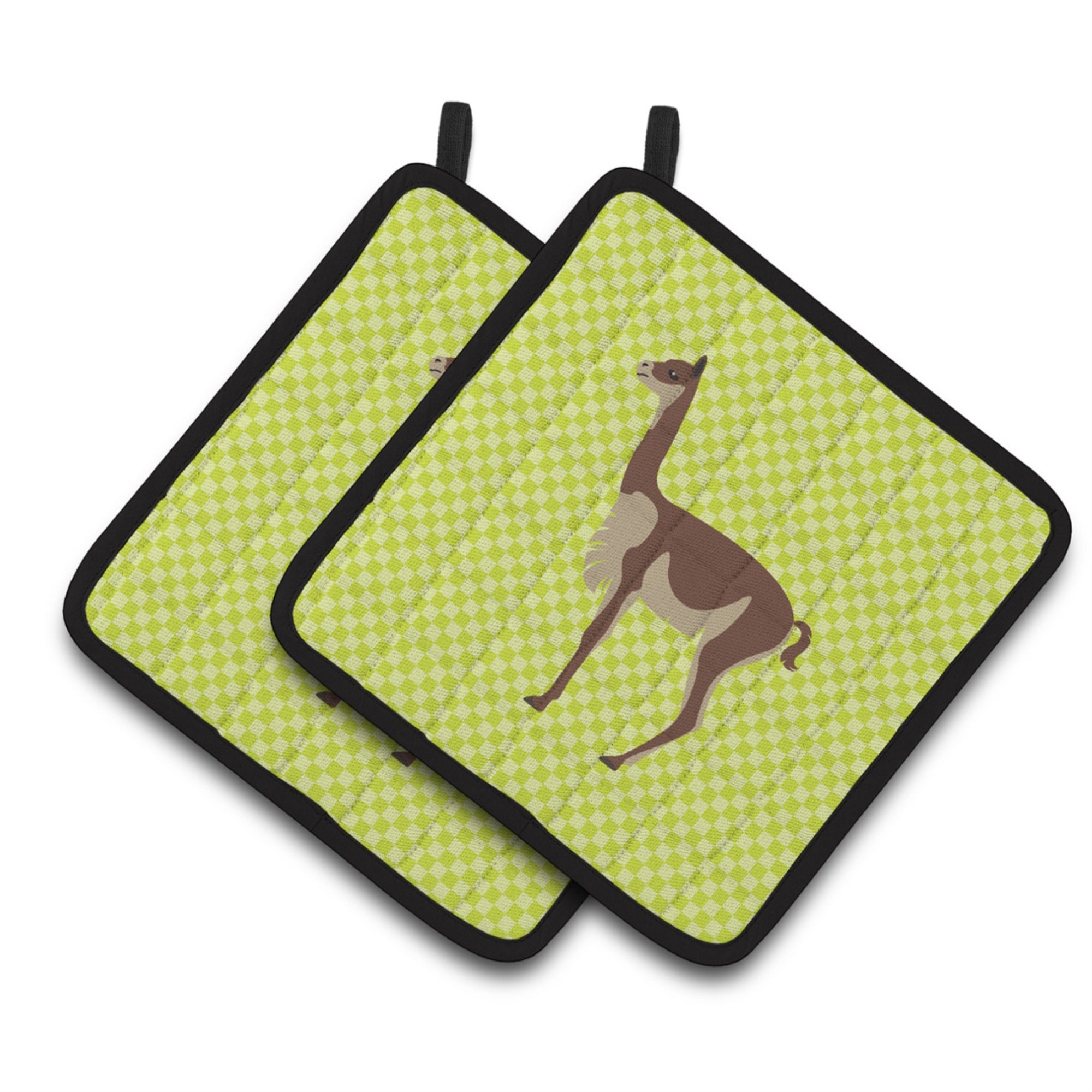 'Caroline'S Treasures Vicugna Or Vicuna Green Decorated Pot Holder, 7.5'''' X 7.5''''''