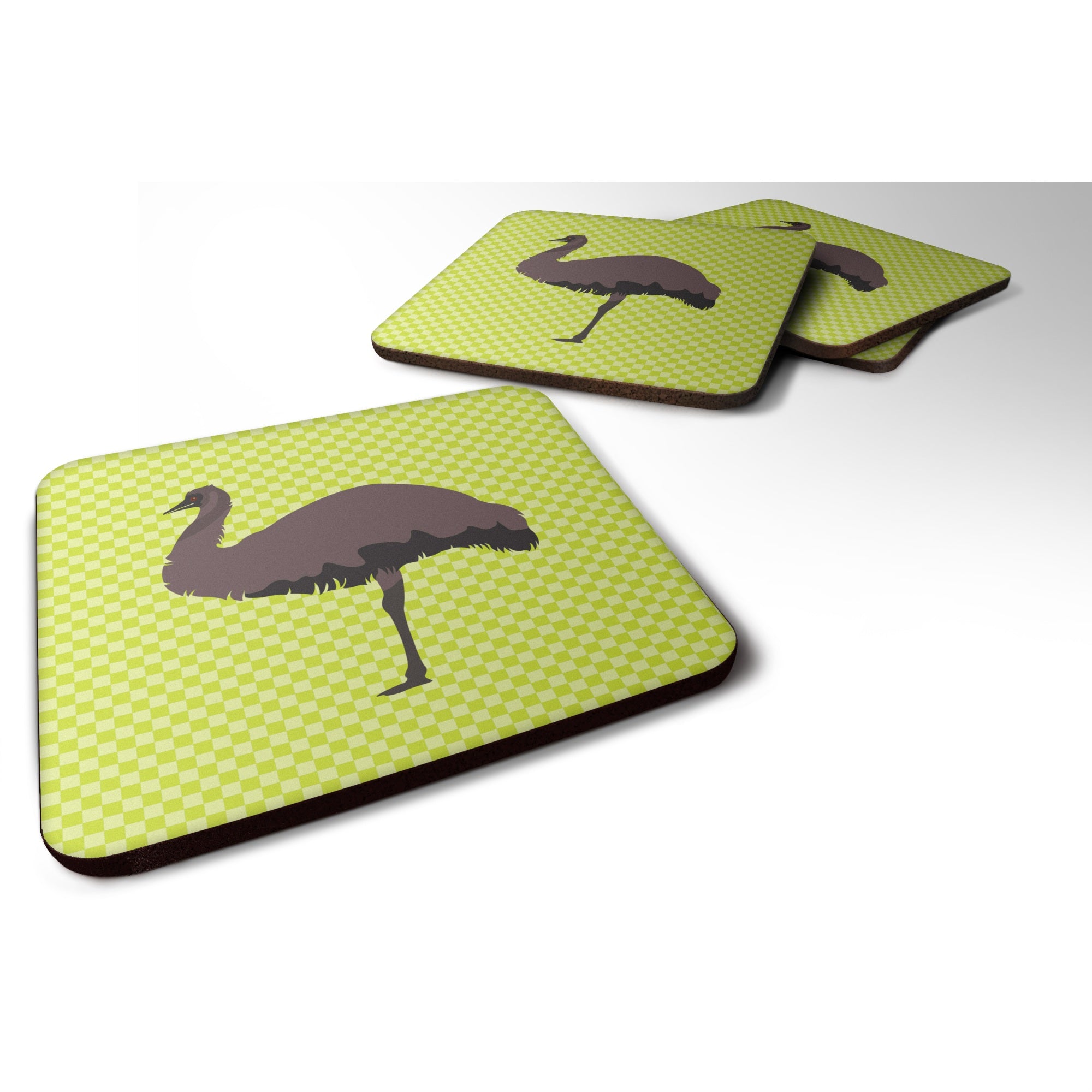 'Caroline'S Treasures Emu Green Decorative Coasters, 3.5, Multicolor''