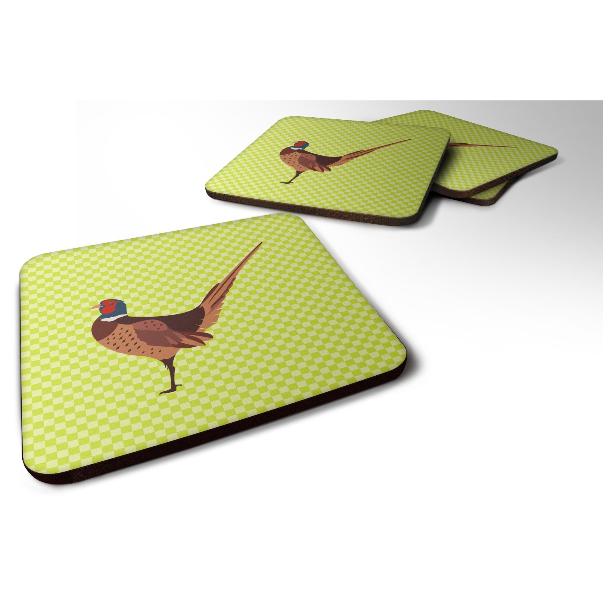 'Caroline'S Treasures Ring-Necked Common Pheasant Green Decorative Coasters, 3.5, Multicolor''
