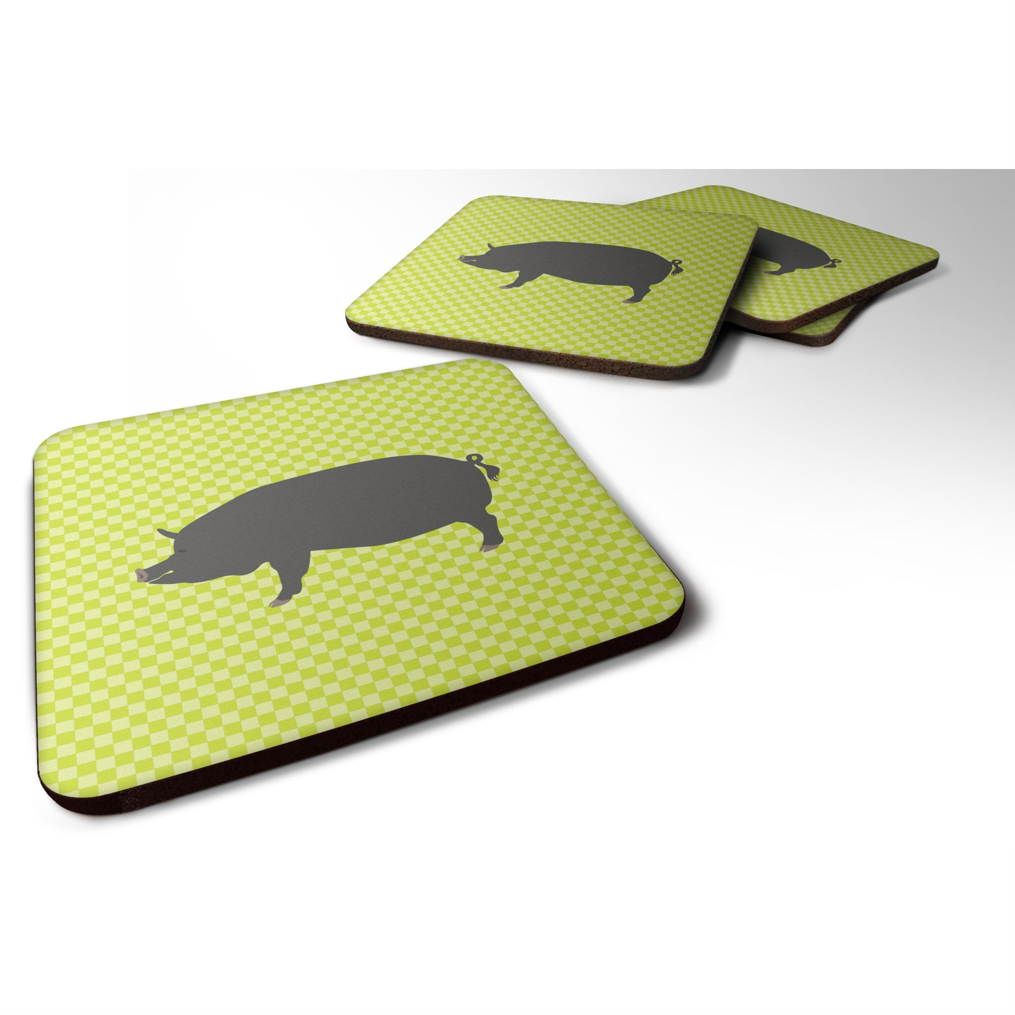 'Caroline'S Treasures Berkshire Pig Green Decorative Coasters, 3.5, Multicolor''