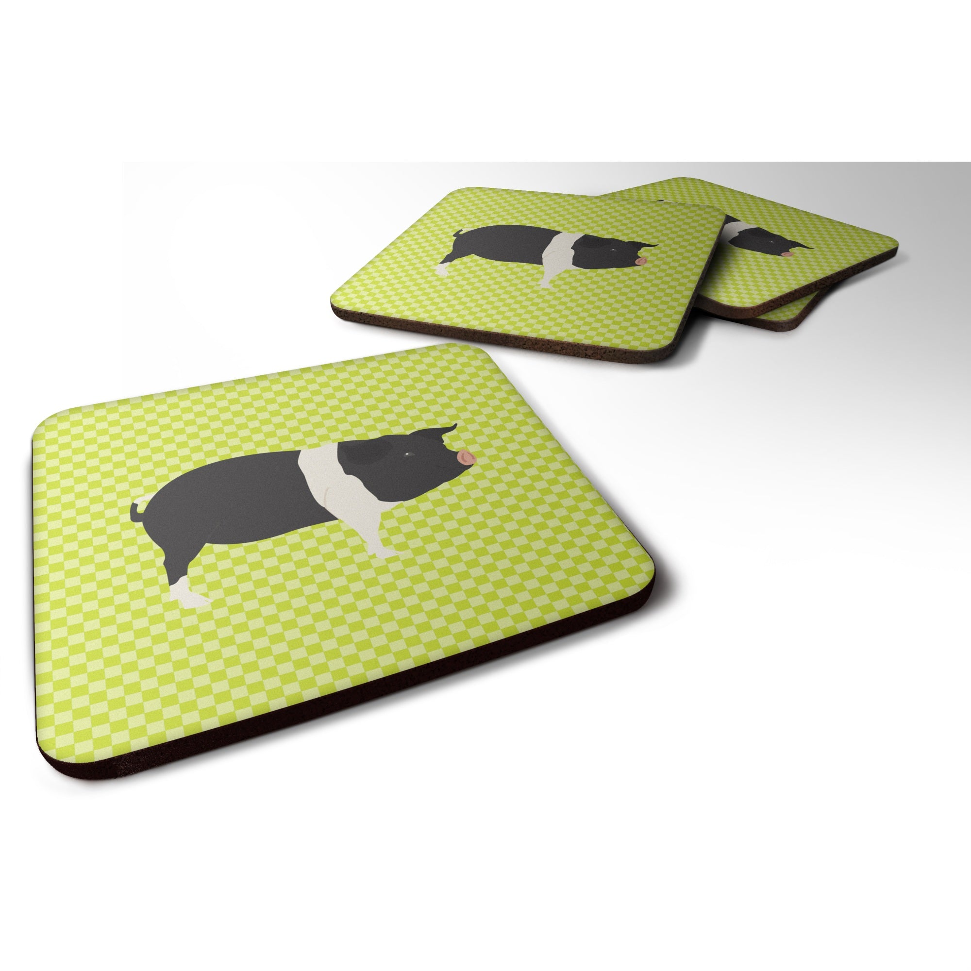 'Caroline'S Treasures Hampshire Pig Green Decorative Coasters, 3.5, Multicolor''