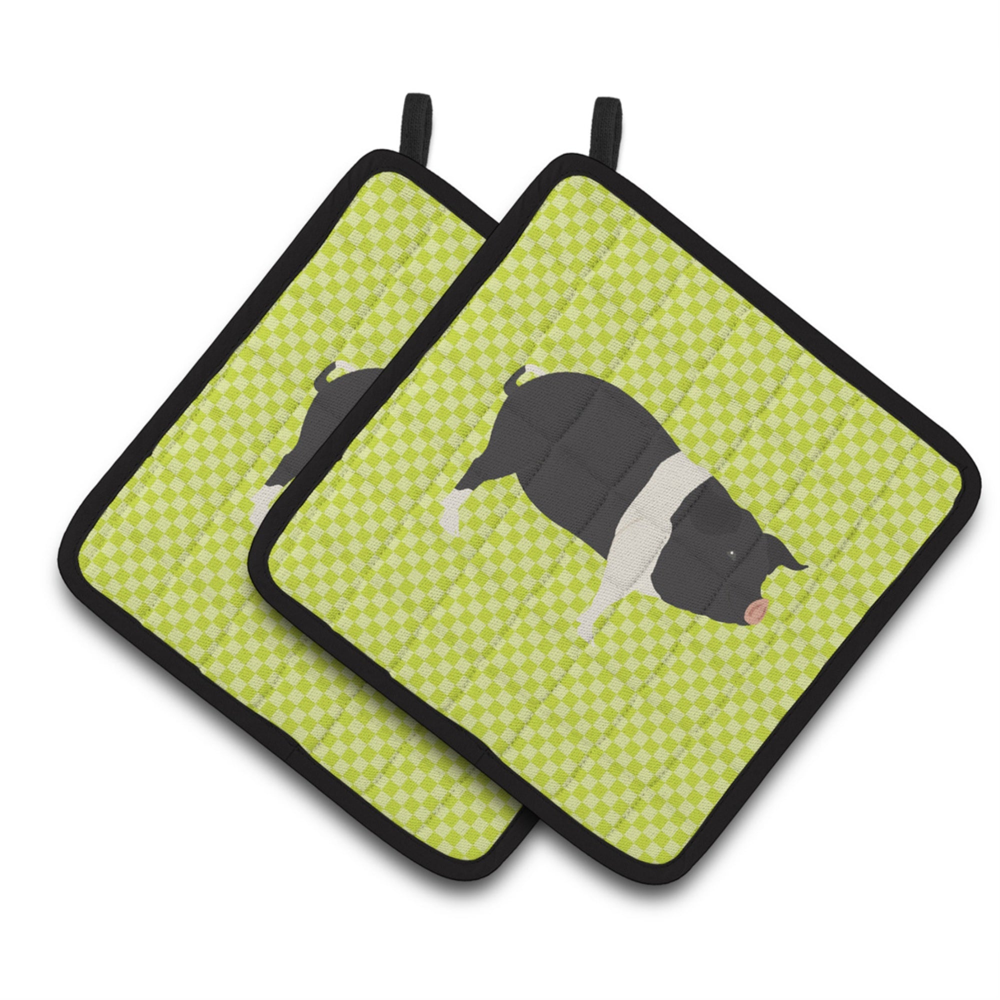 'Caroline'S Treasures Hampshire Pig Green Decorated Pot Holder, 7.5'''' X 7.5''''''