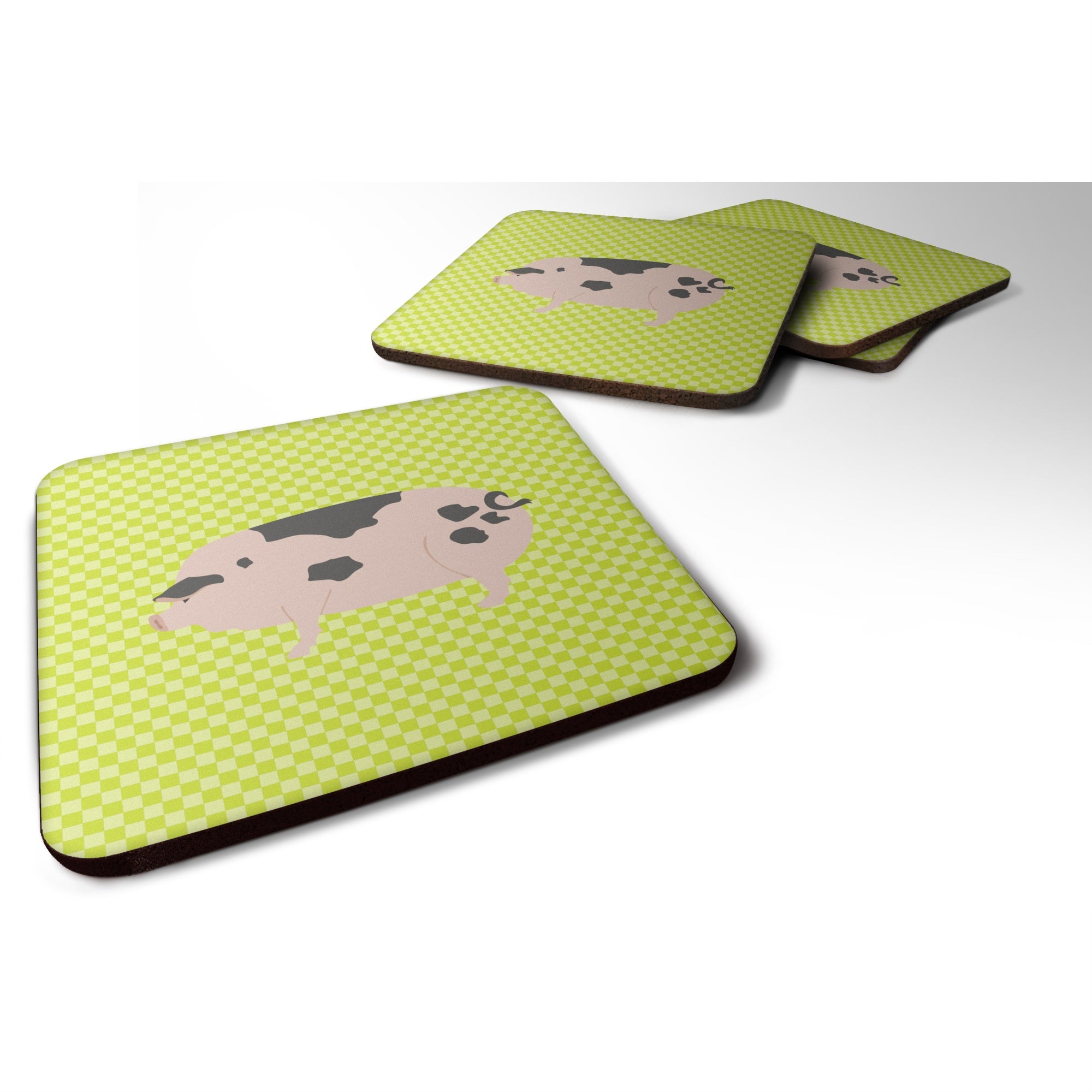 'Caroline'S Treasures Gloucester Old Spot Pig Green Decorative Coasters, 3.5, Multicolor''