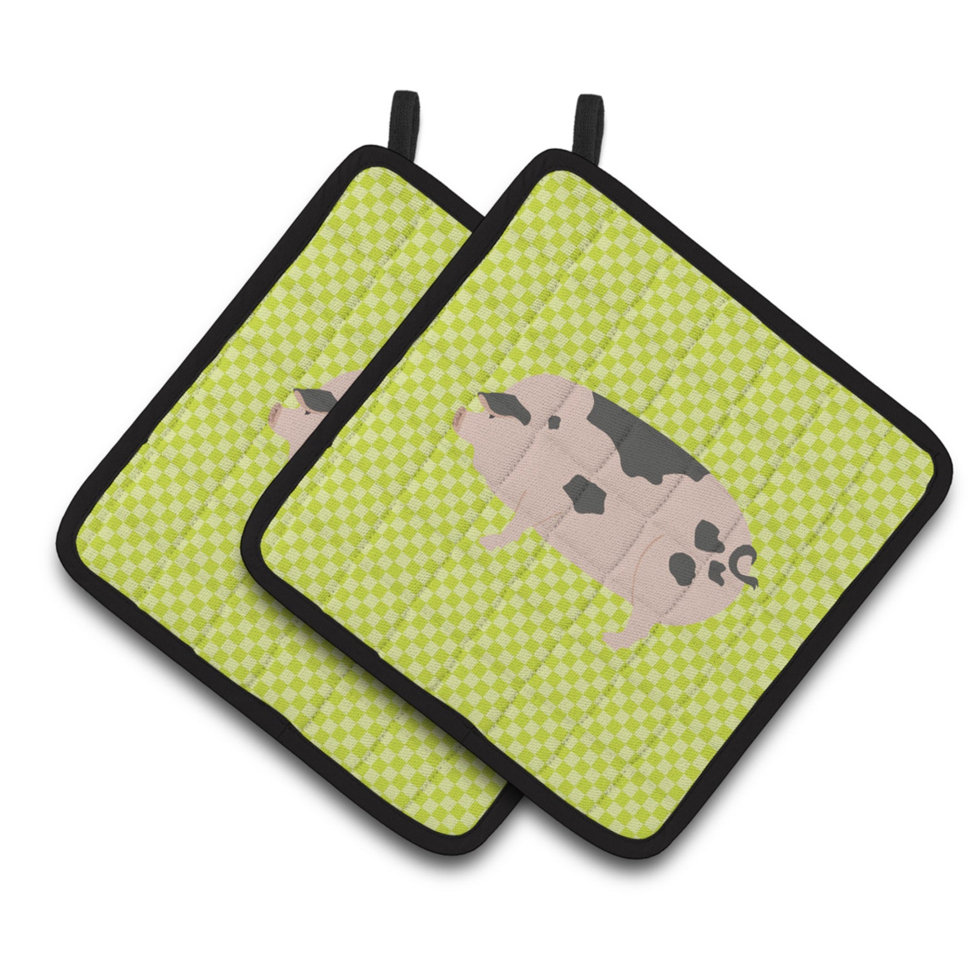 'Caroline'S Treasures Gloucester Old Spot Pig Green Decorated Pot Holder, 7.5'''' X 7.5''''''
